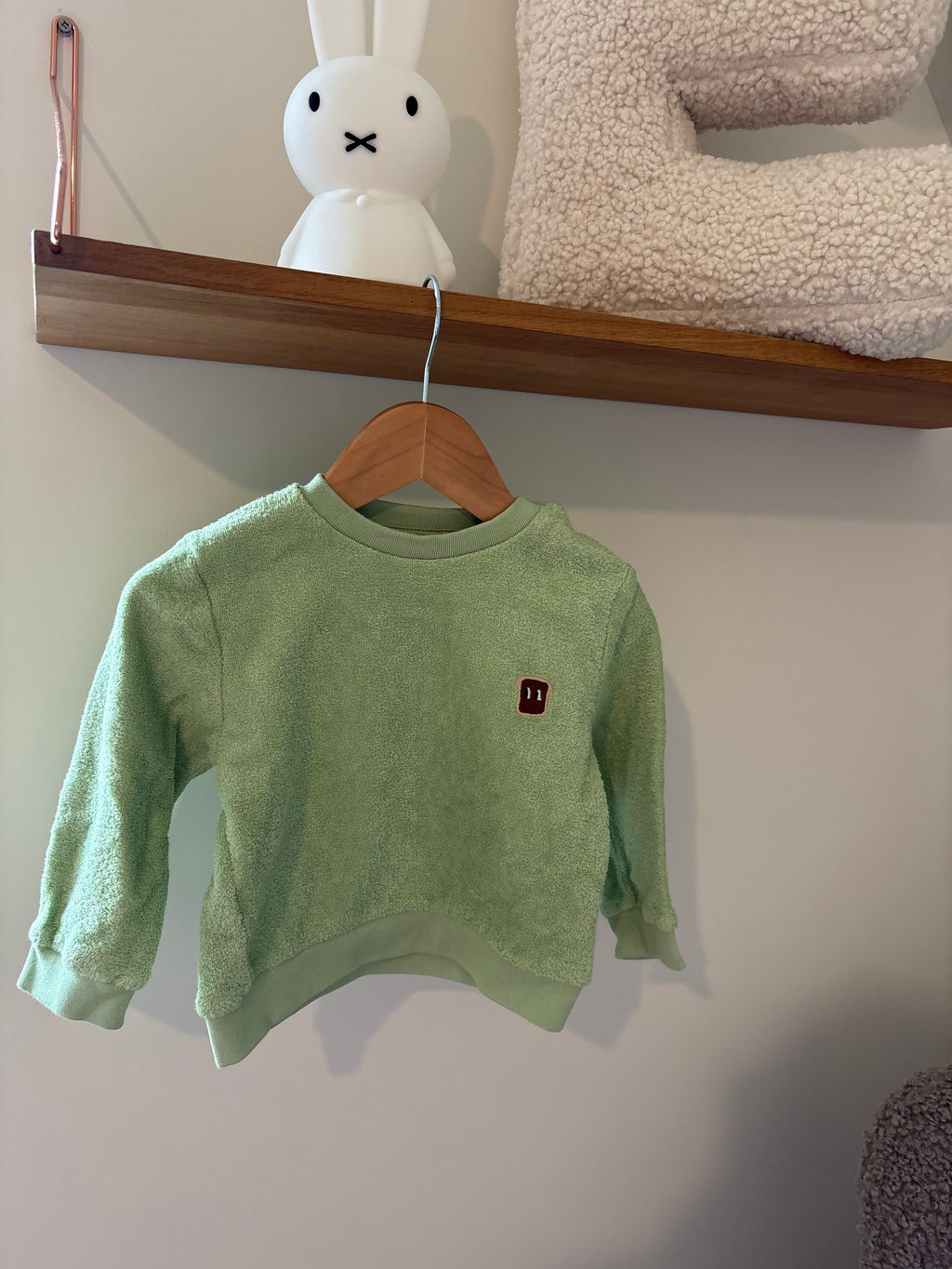 Petit Filou - groene trui badstof -12M