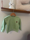 Petit Filou - groene trui badstof -12M