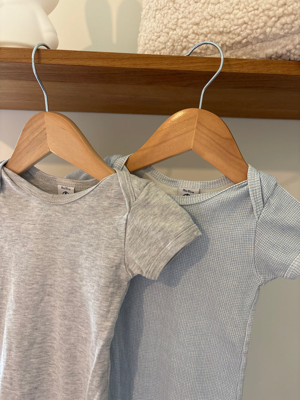 Petit Bateau - set body's grijs & blauw - 80