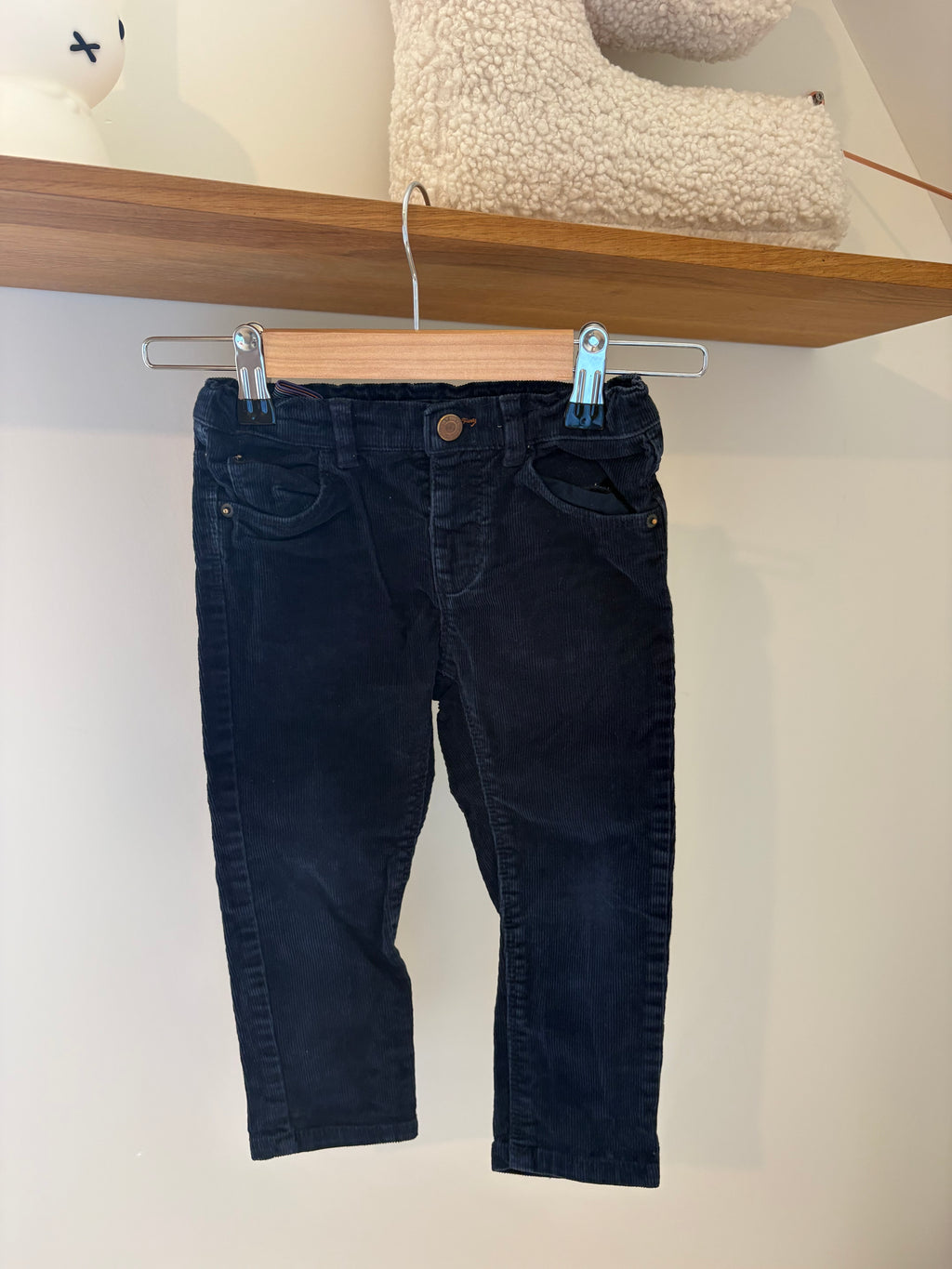 Zara - blauwe corduroy broek - 98