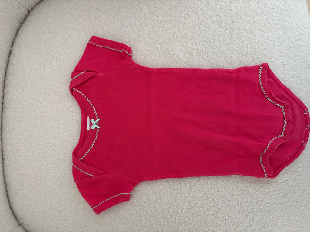 Petit Bateau - set 2 body's roze & bloement - 6M