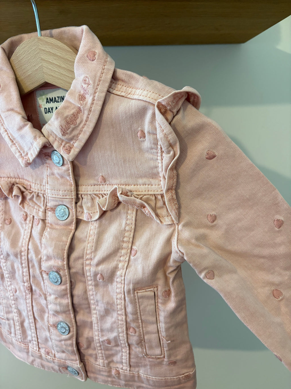 C&A - roze jeansjasje - 92
