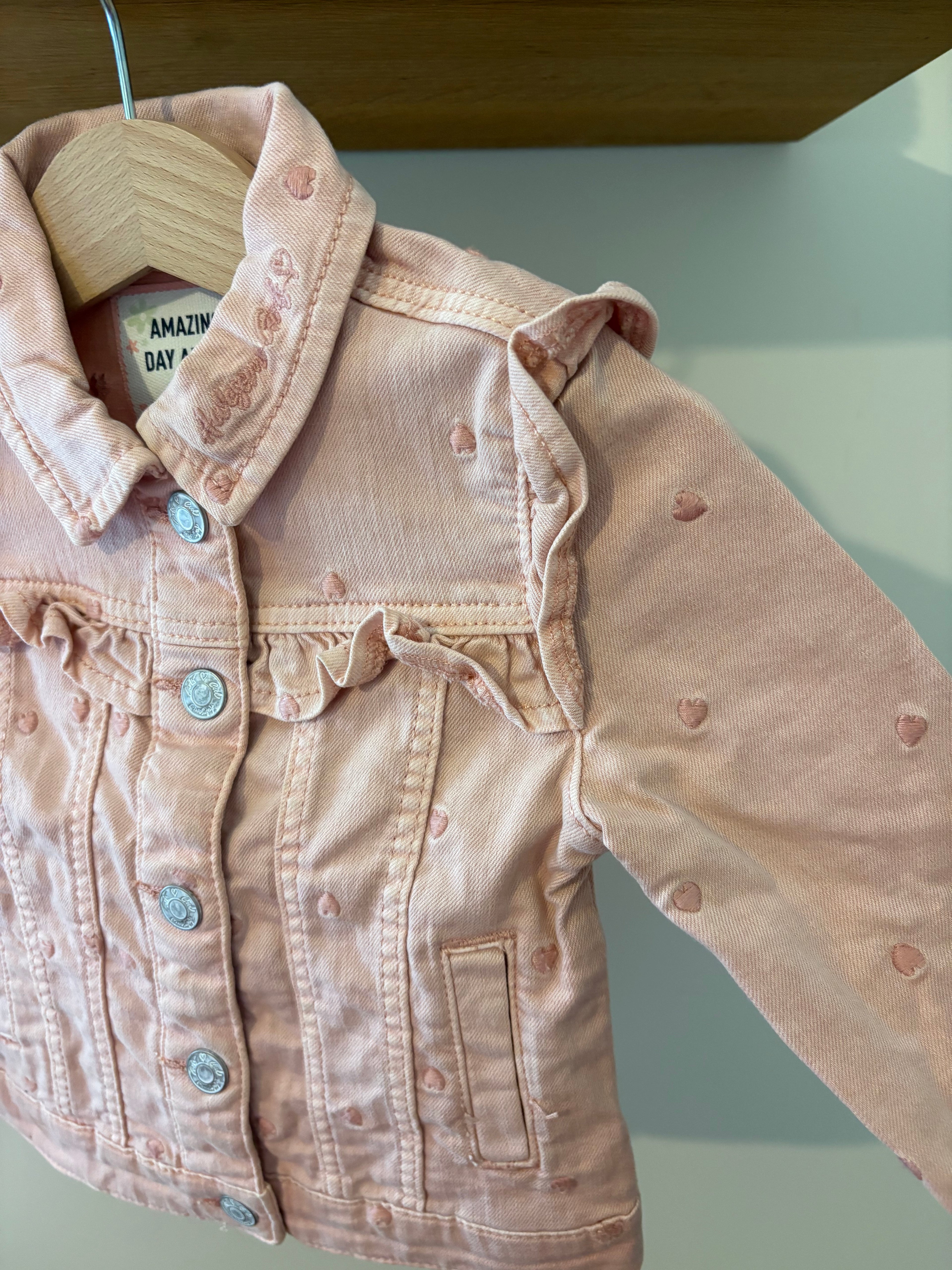 C&A - roze jeansjasje - 92