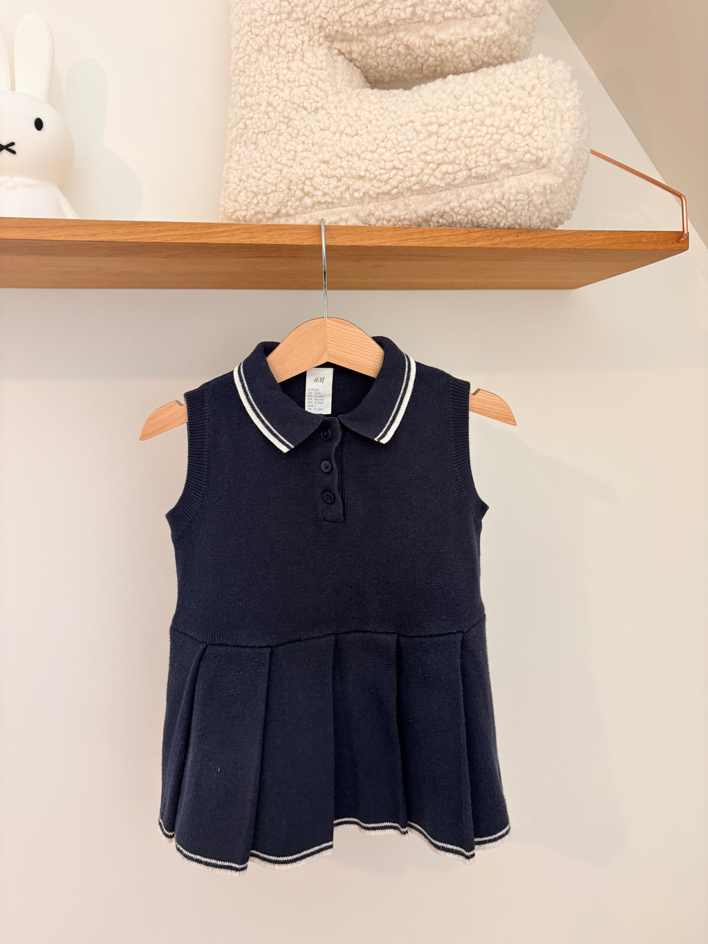 H&M - blauw jurkje (katoen) - 80