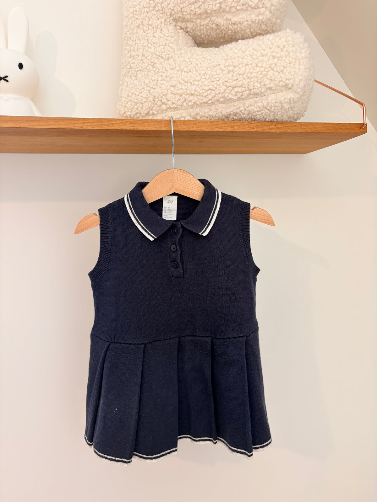 H&M - blauw jurkje (katoen) - 80