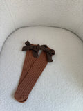 kniekousjes met strik - bruin- 3/4Y