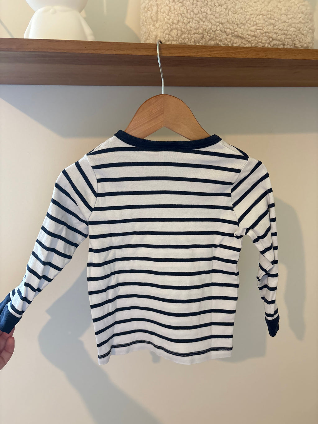 Petit Bateau -  pyjama top blauw/wit-95