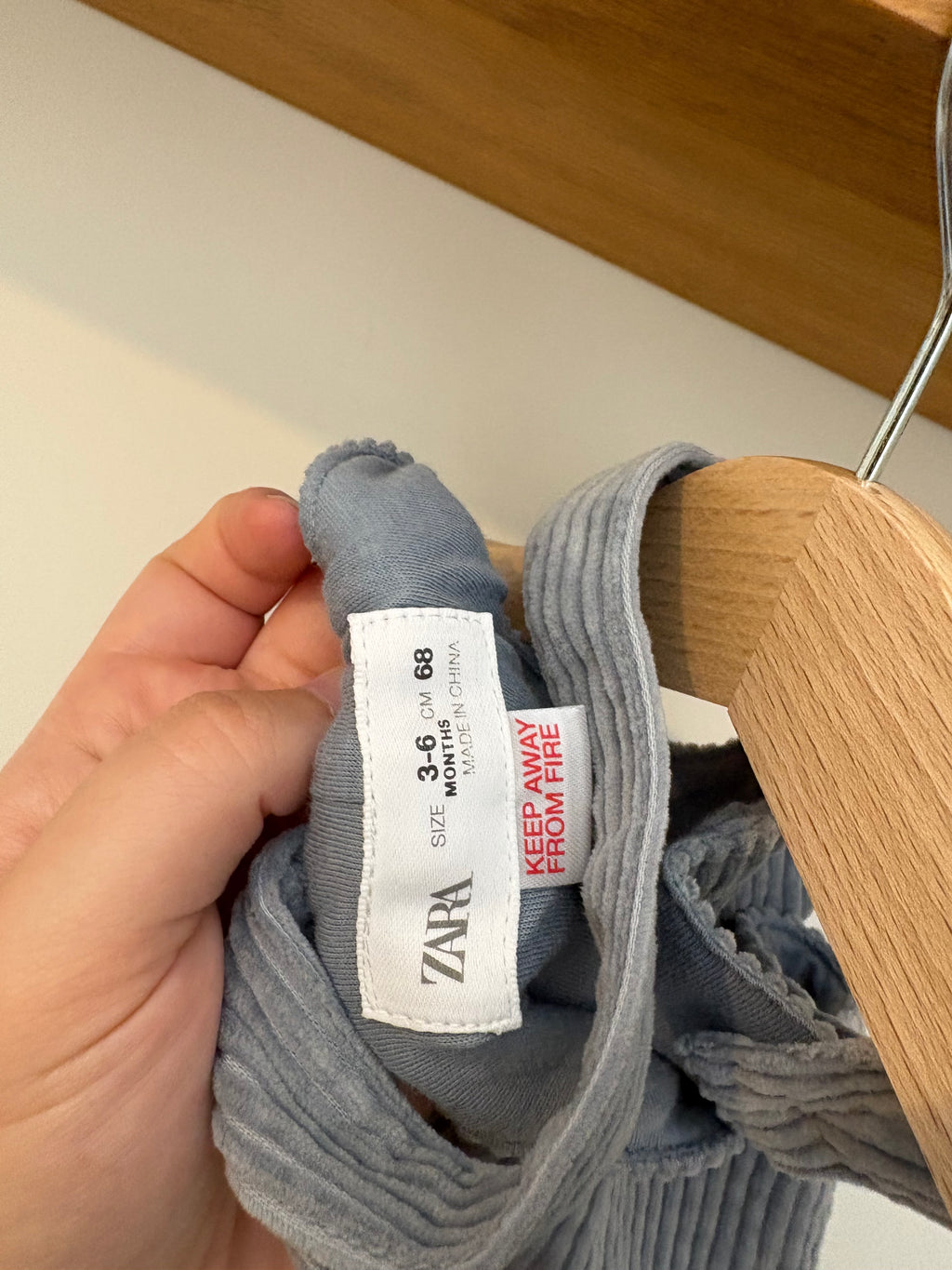 Zara- corduroy blauw salopette - 68