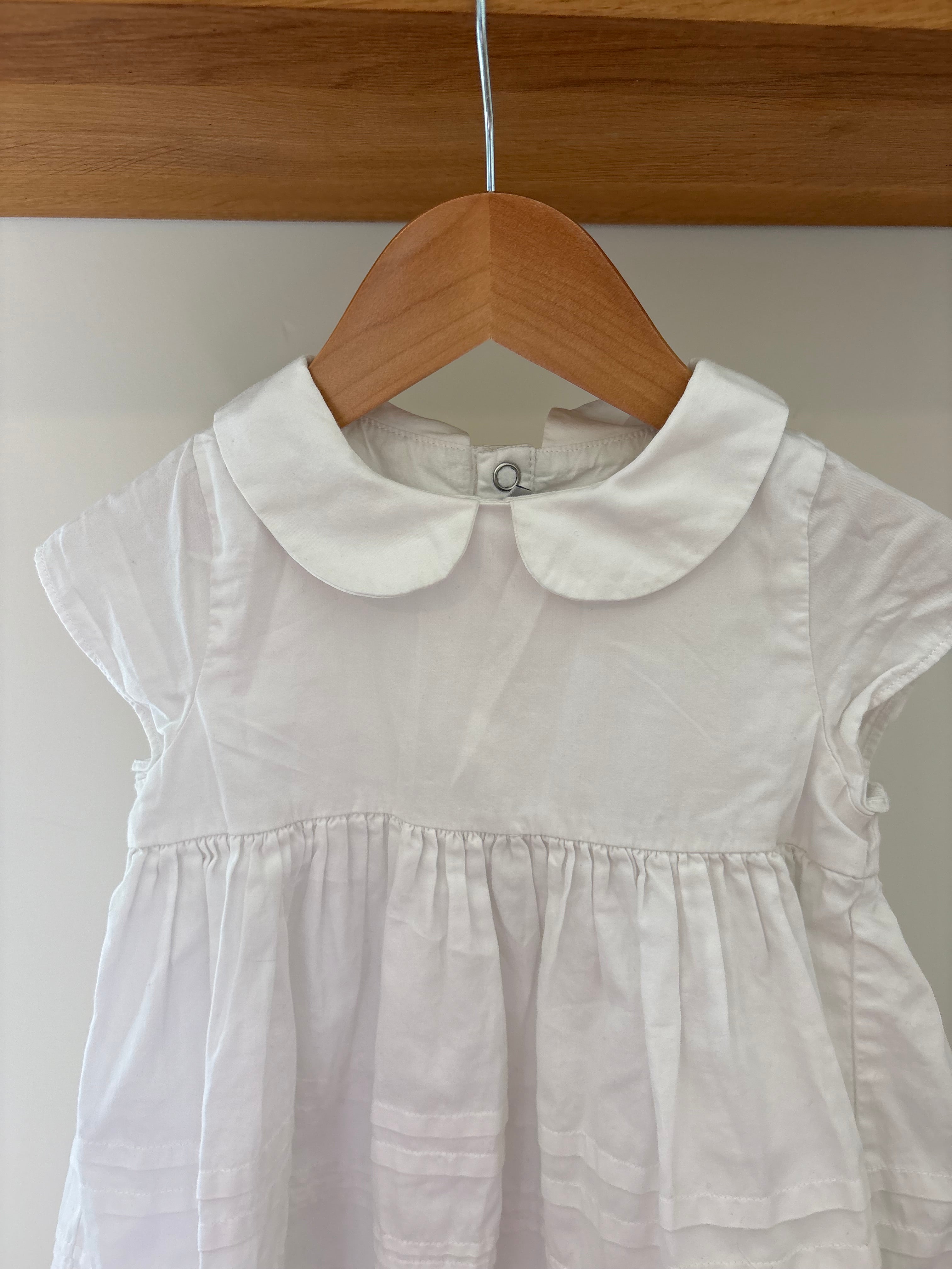 Petit Bateau - wit kleedje kraagje - 3Y/95