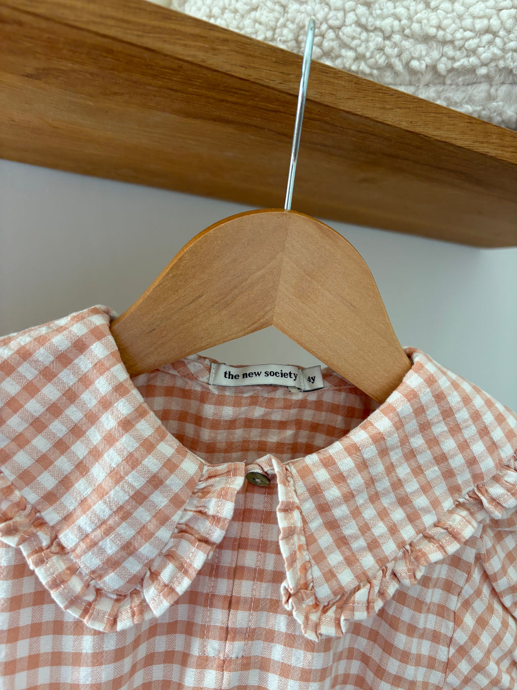 The New Society - blouseje pasteloranje ruitjes
