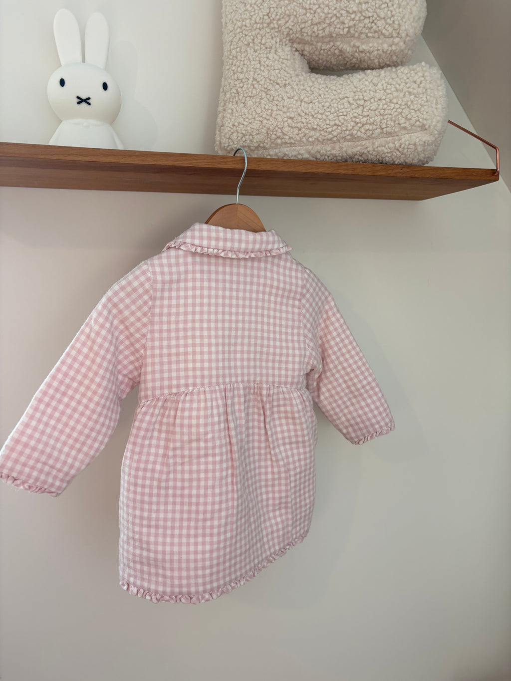 Gymp - mantel roze vichy ruitjes - 80