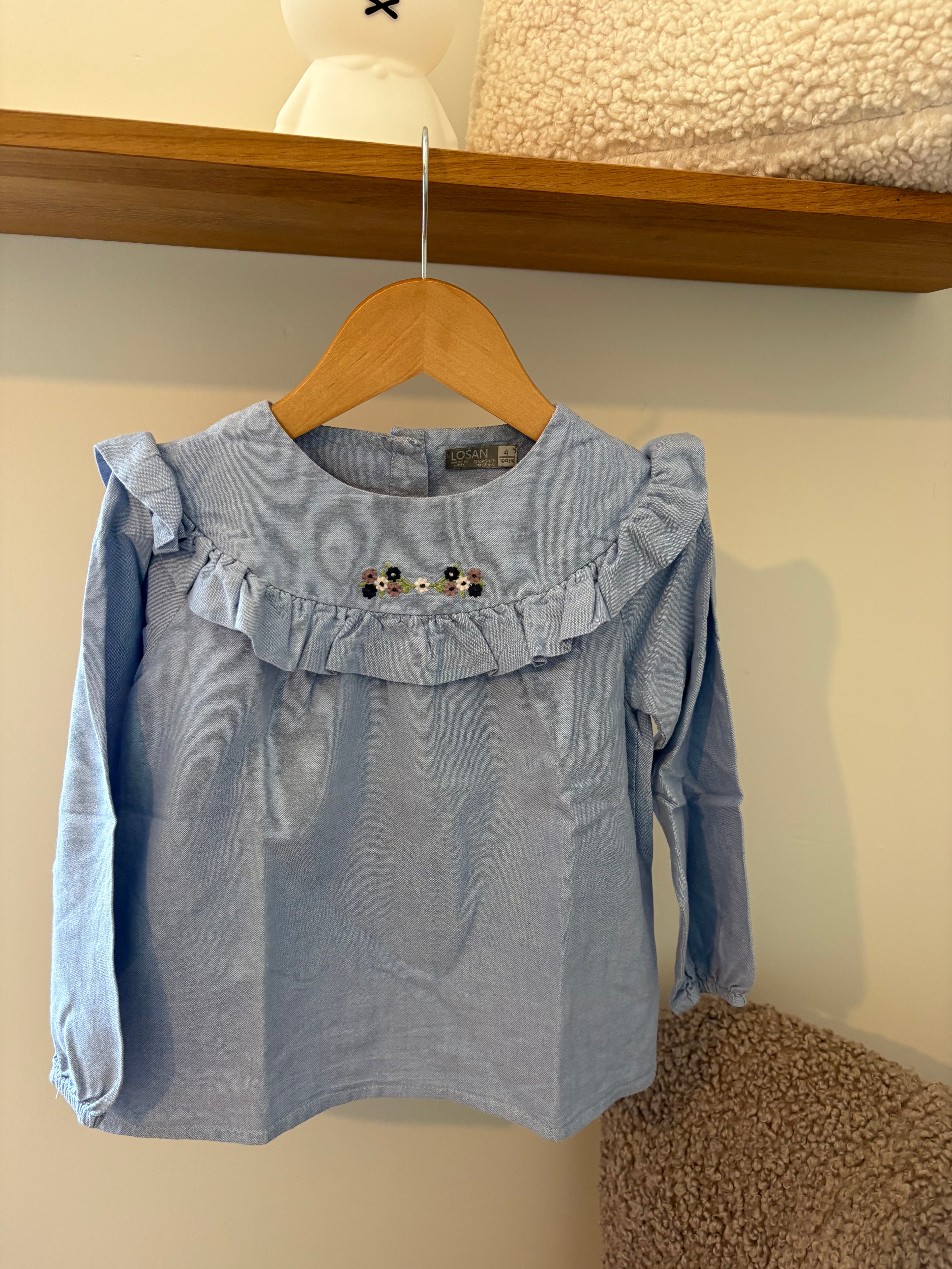 Losan - blauw bloesje - 4Y