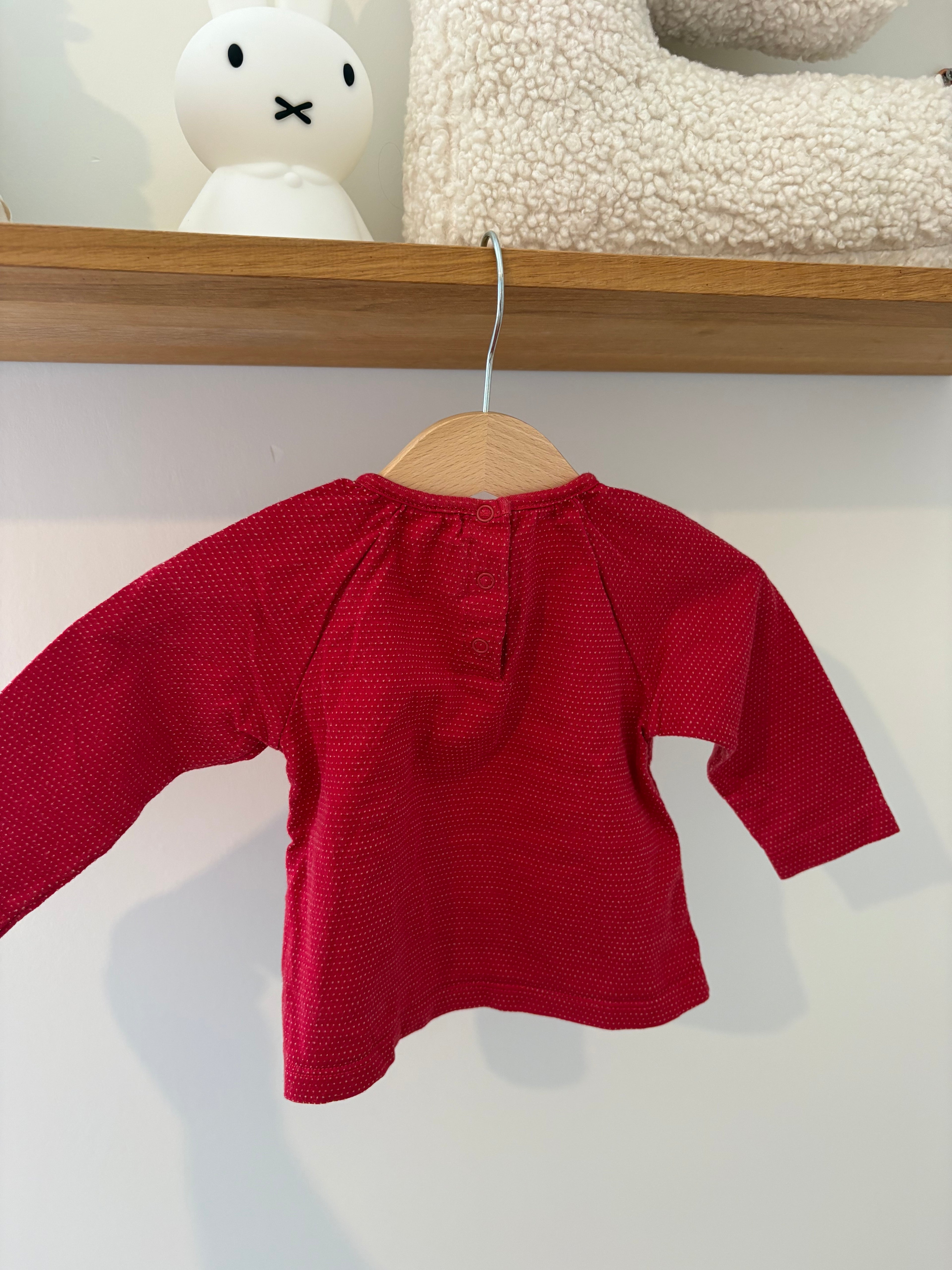 Petit Bateau - rode tshirt - 74