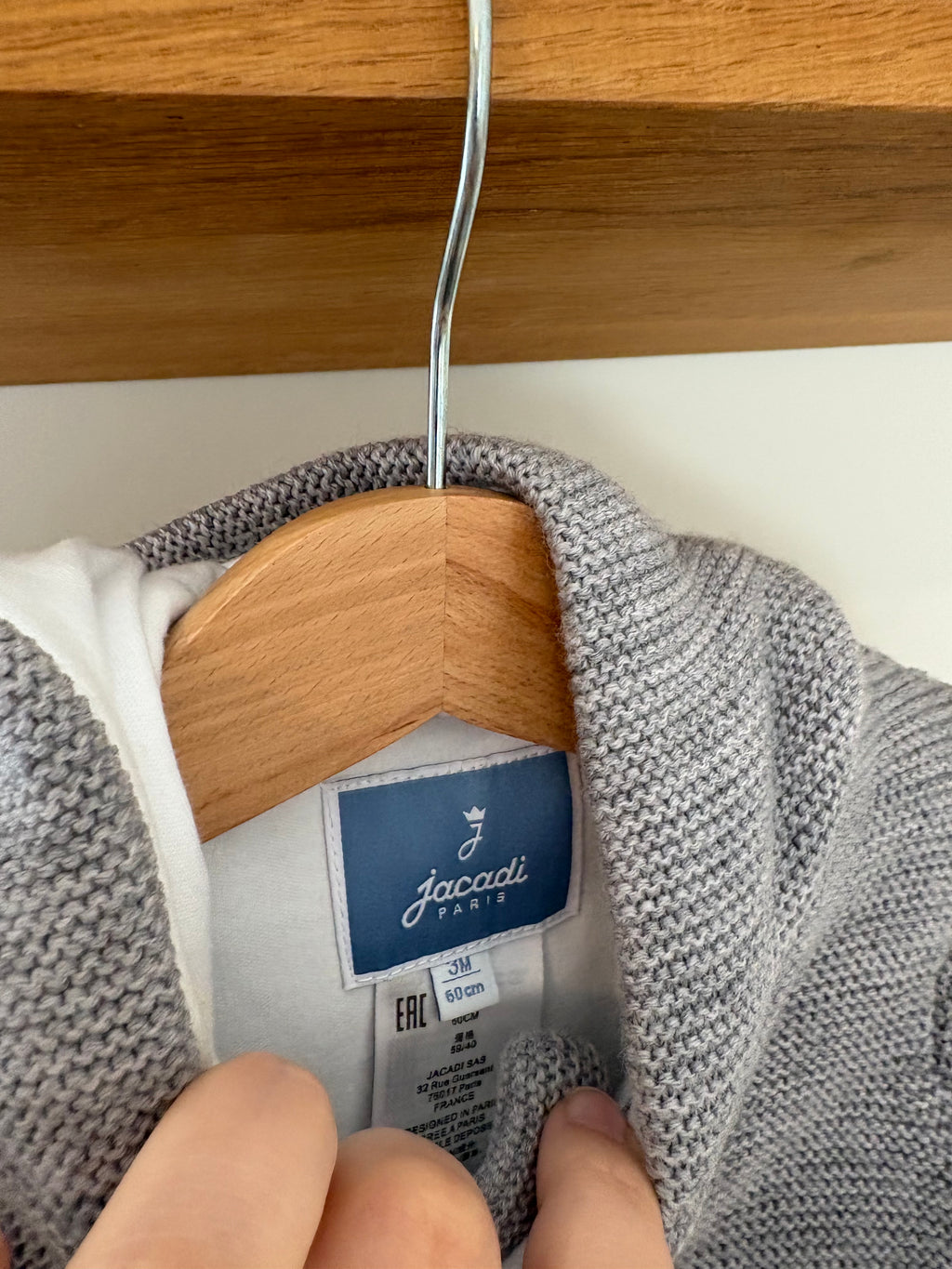 Jacadi - manteltje in merino wool - 3M