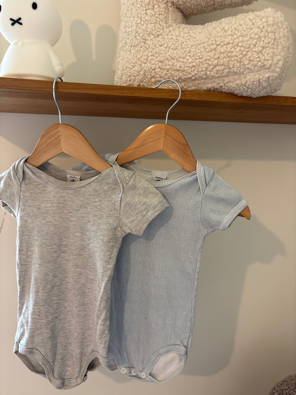 Petit Bateau - set body's grijs & blauw - 80