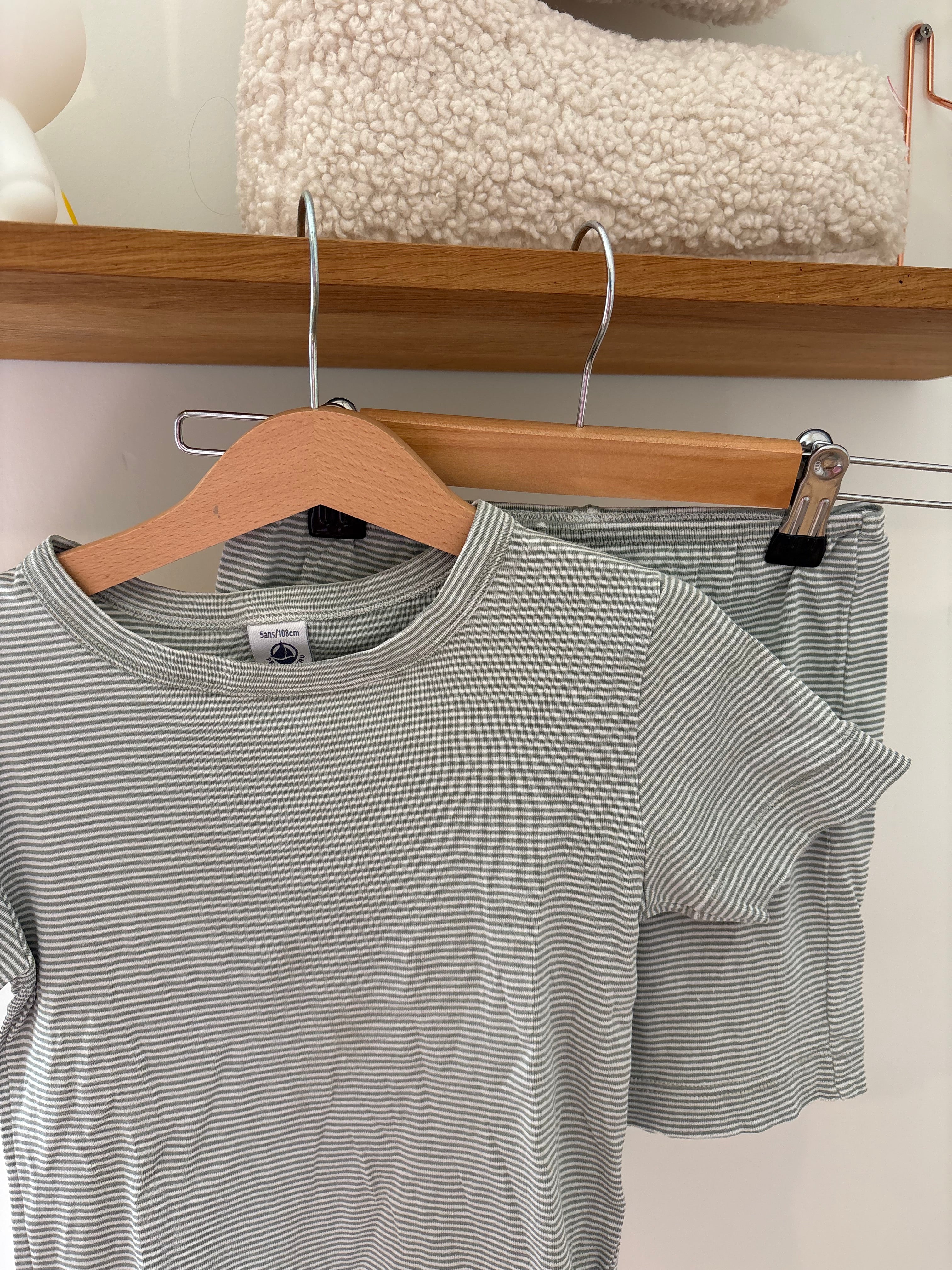 Petit Bateau -pyjama setje groene strepen - 108