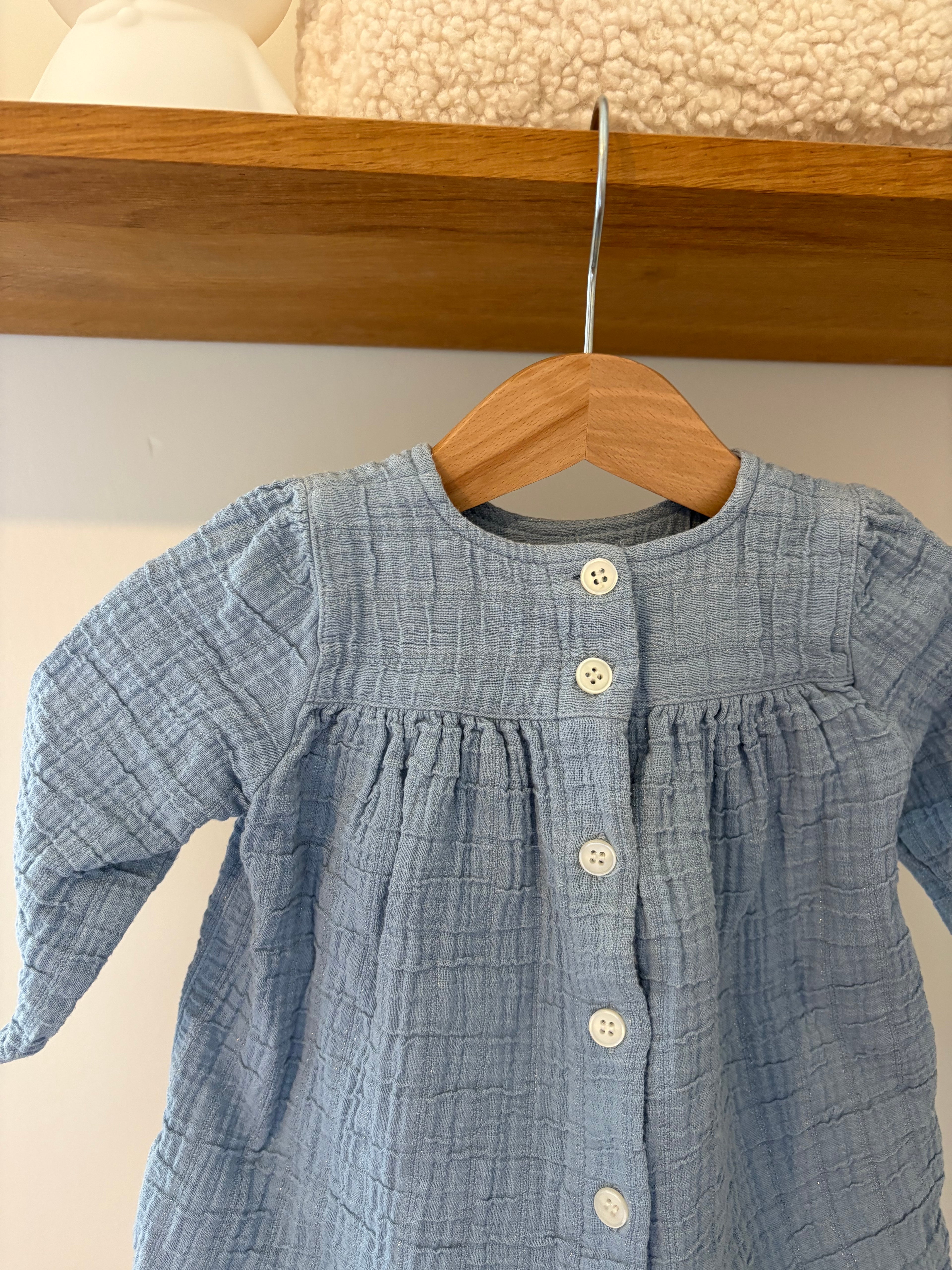 P'tit Filou - blauw jurkje - 6M