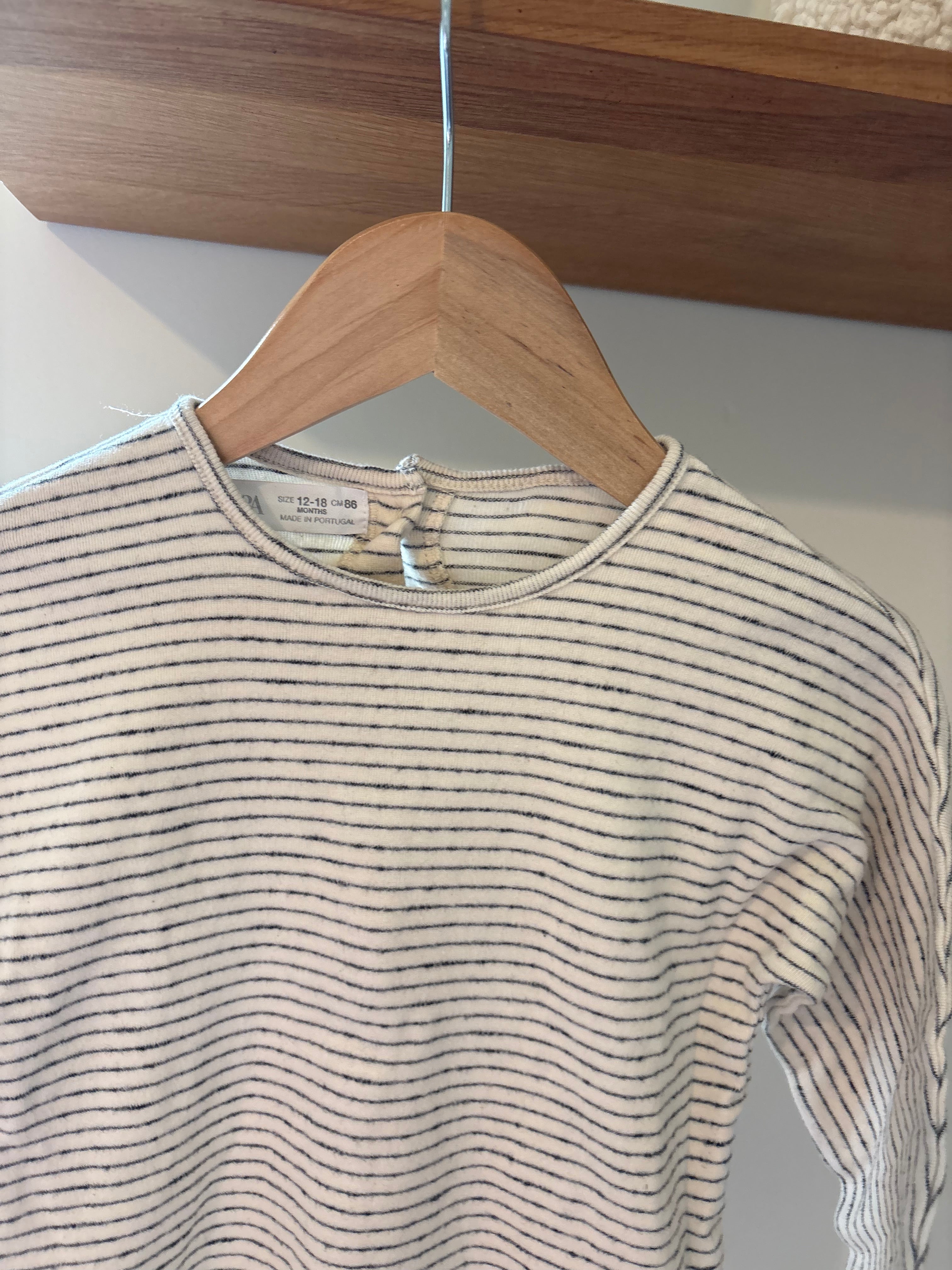 Zara - shirt lange mouwen streepjes - 86