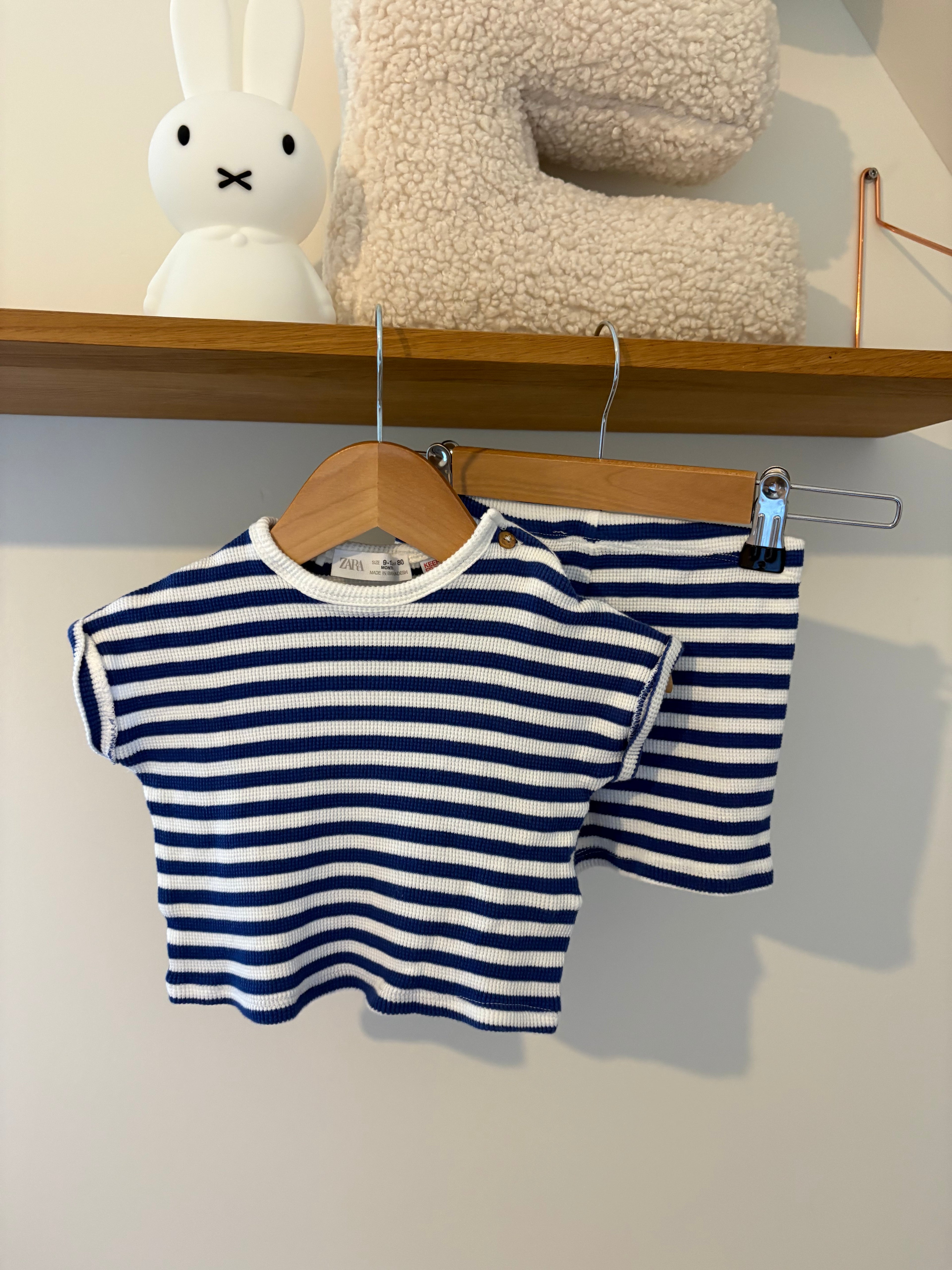 Zara - katoenen setje streepjes - 80