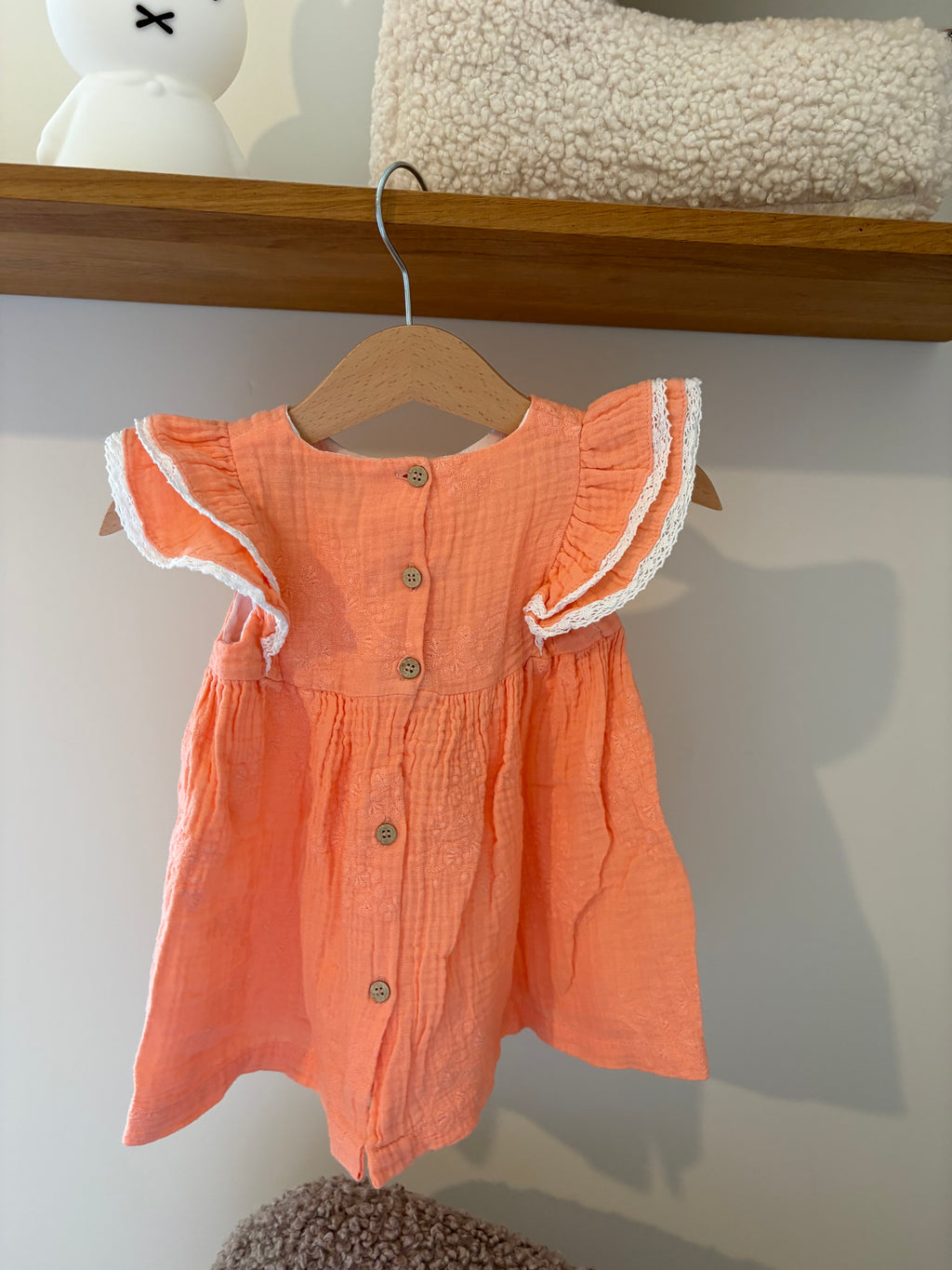 Babidu - oranje jurkje - 12M