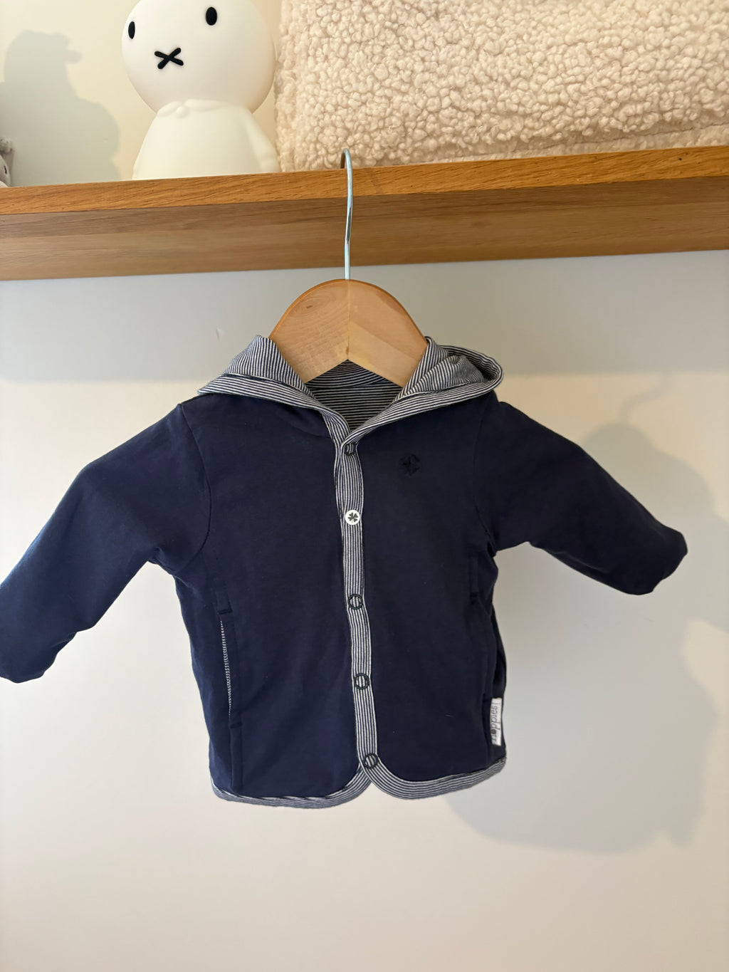 Noppies - marineblauw reversible jasje - 56