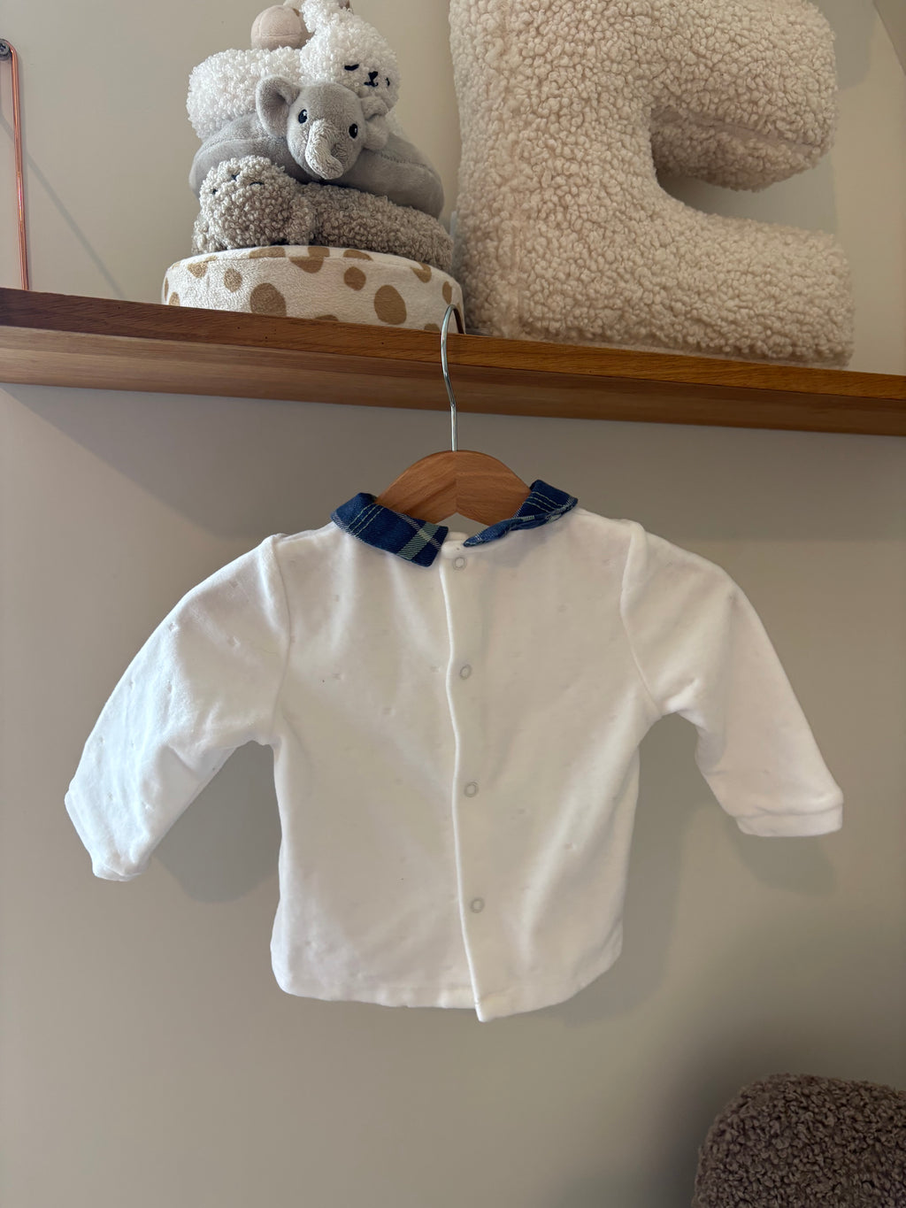 Mayoral - flanellen top met kraagje - 6M