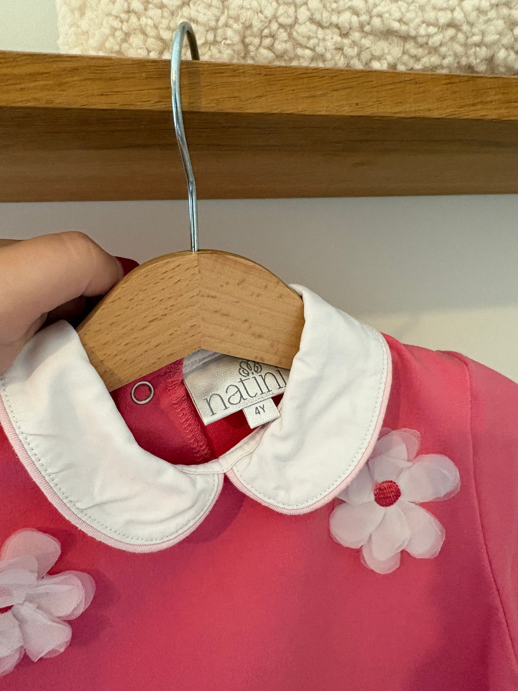 Natini - roze truitje met bloemen - 4Y