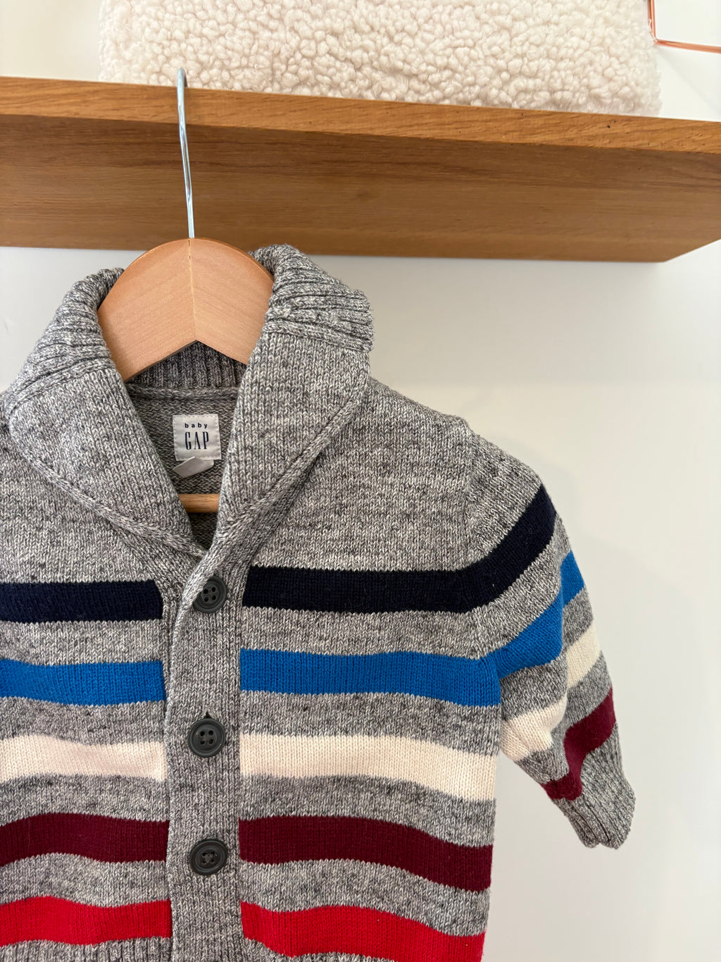 GAP - grijze sweater strepen - 6/12M