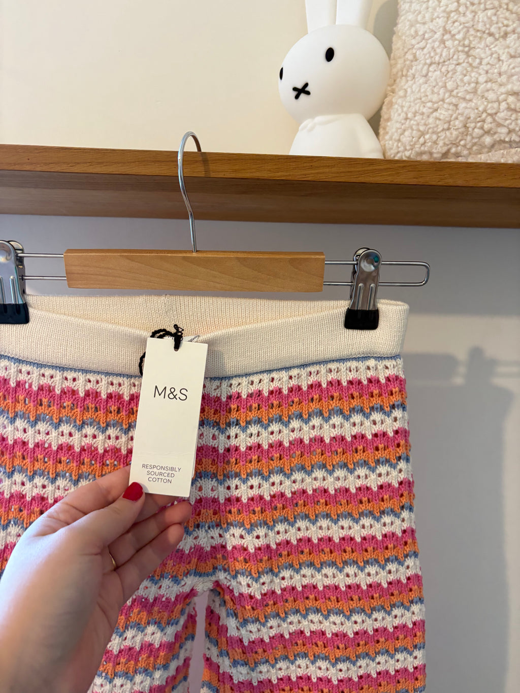 M&S - gehaakte kleurrijke broek - 6Y