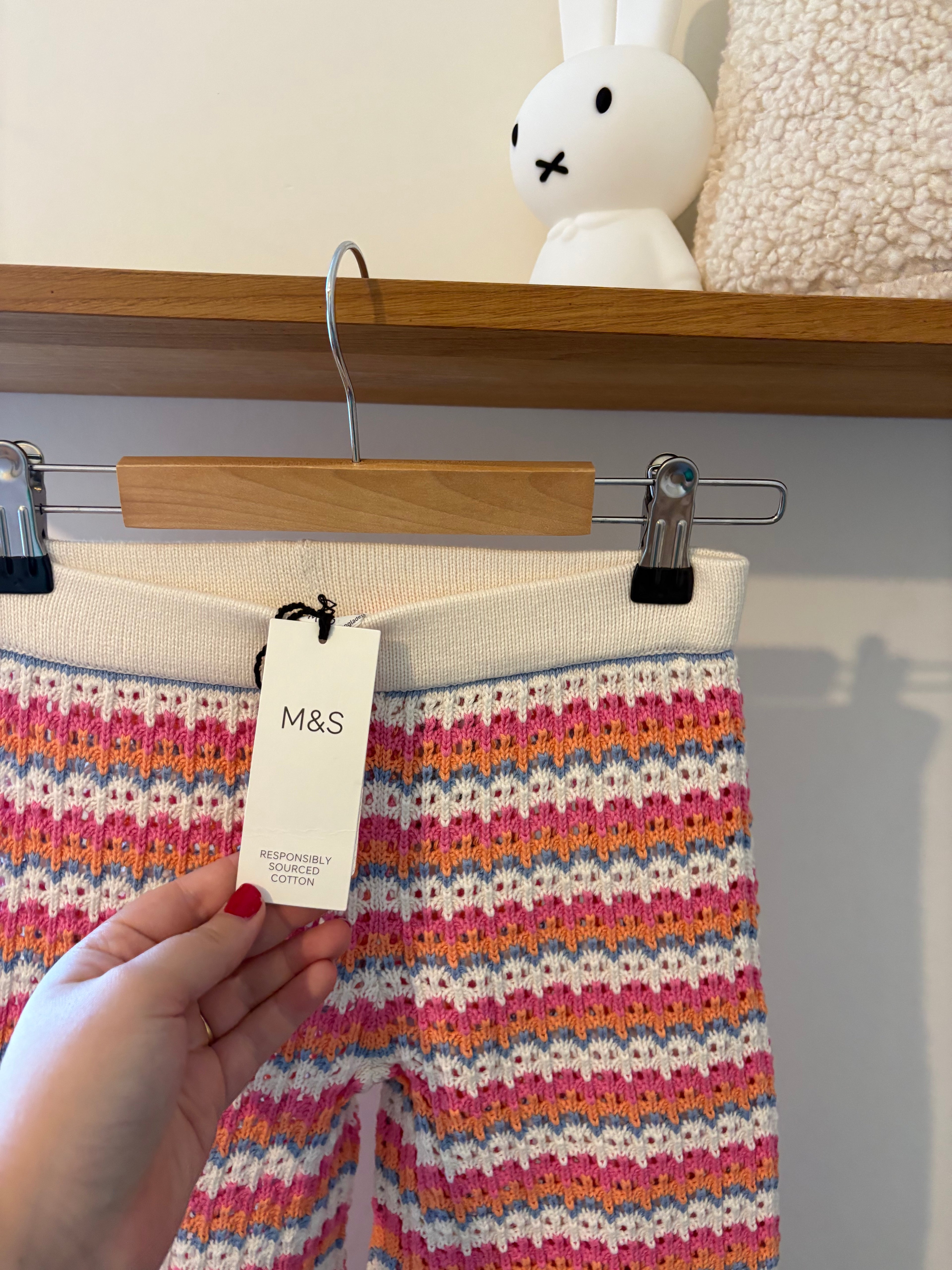 M&S - gehaakte kleurrijke broek - 6Y