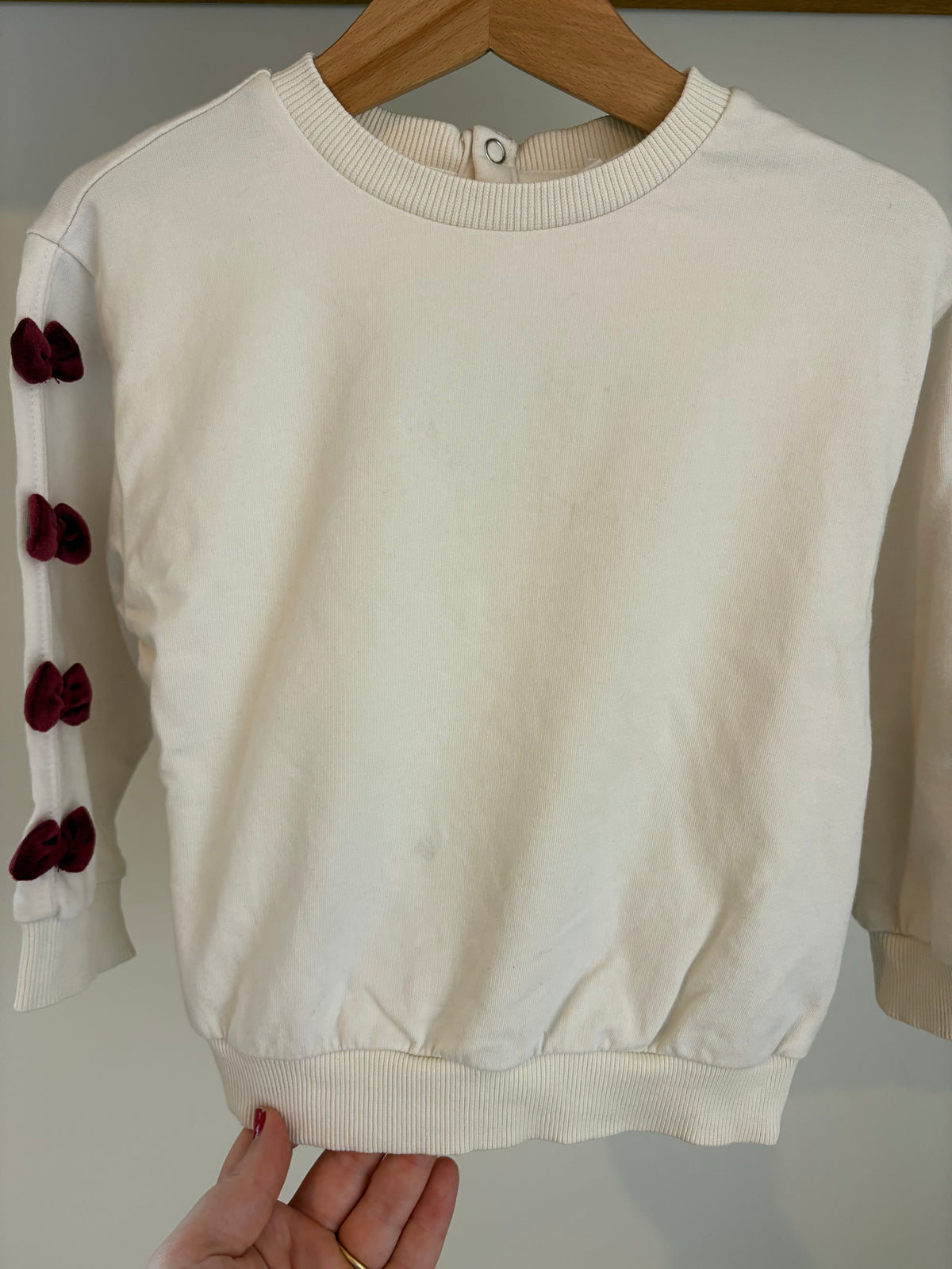 JBC - witte sweater roze strikjes - 92