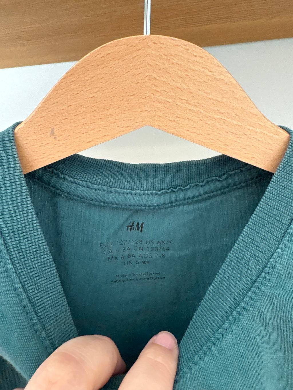 H&M - tshirt groen - 7/8Y