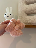 LN Knits - roze knit pantoffels/sokjes - 0/3M
