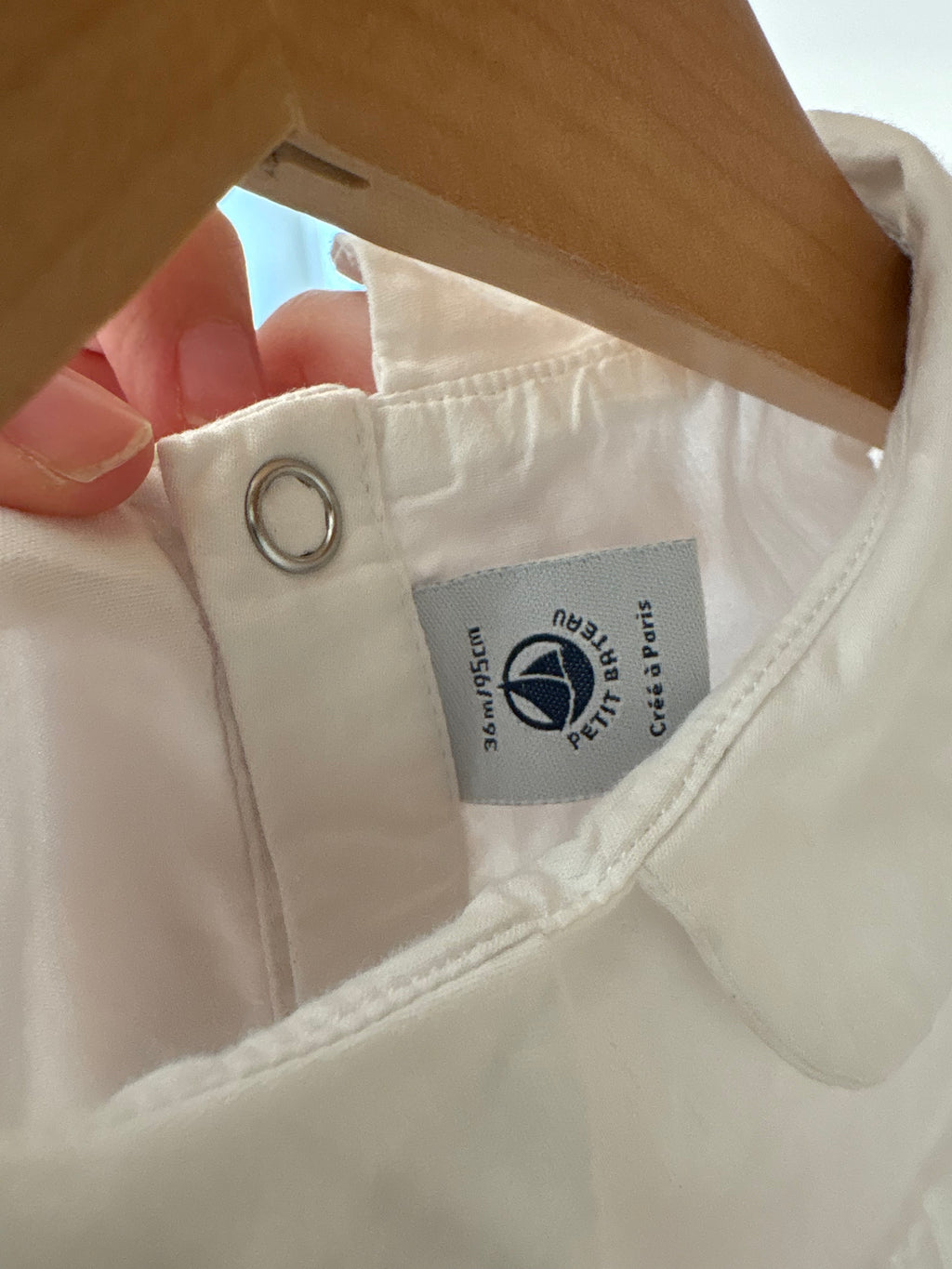 Petit Bateau - wit kleedje kraagje - 3Y/95