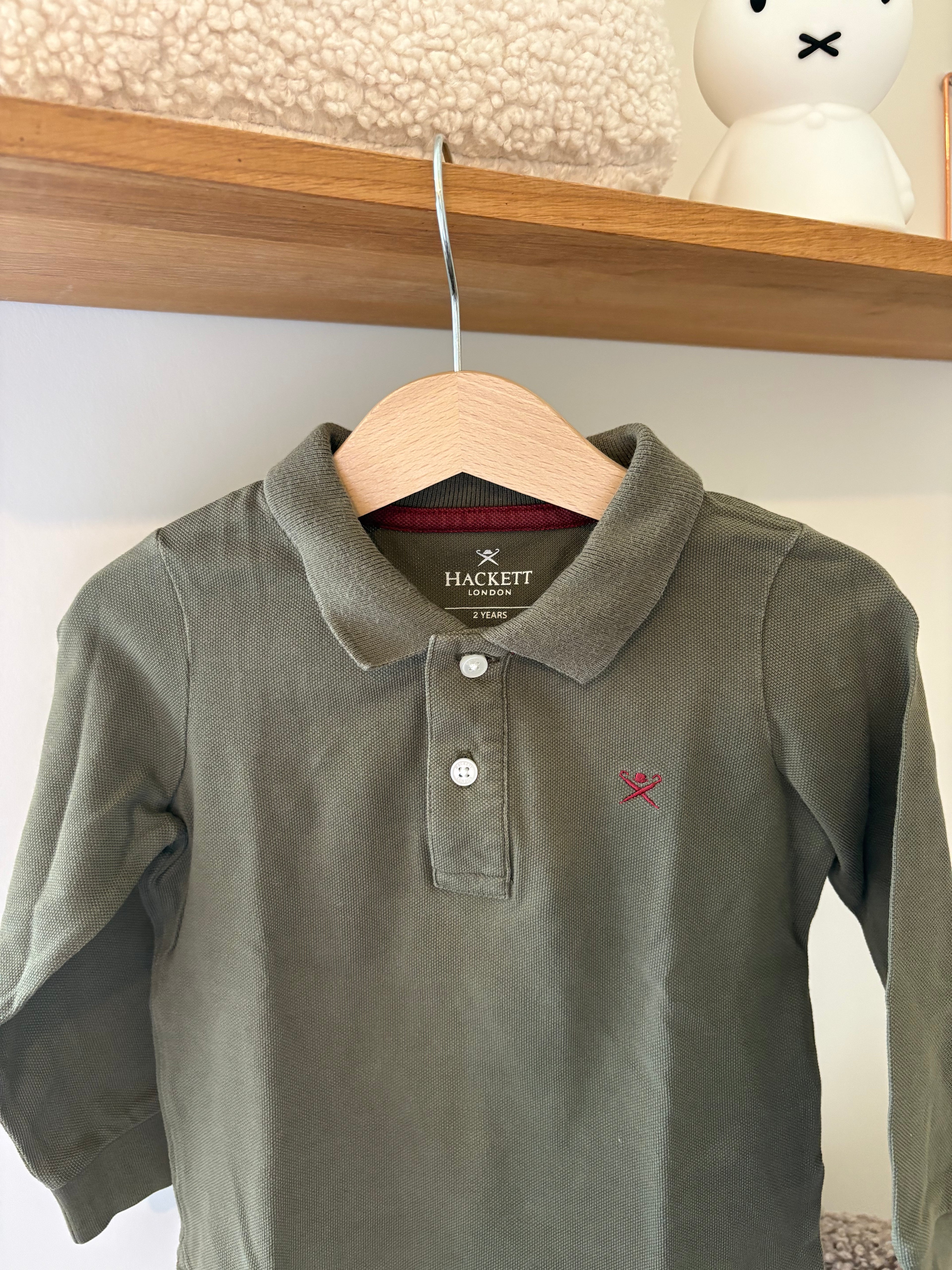 Hackett - kaki polo lange mouwen - 92