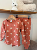 Petit Bateau - pyjama set hartjes - 5/6Y