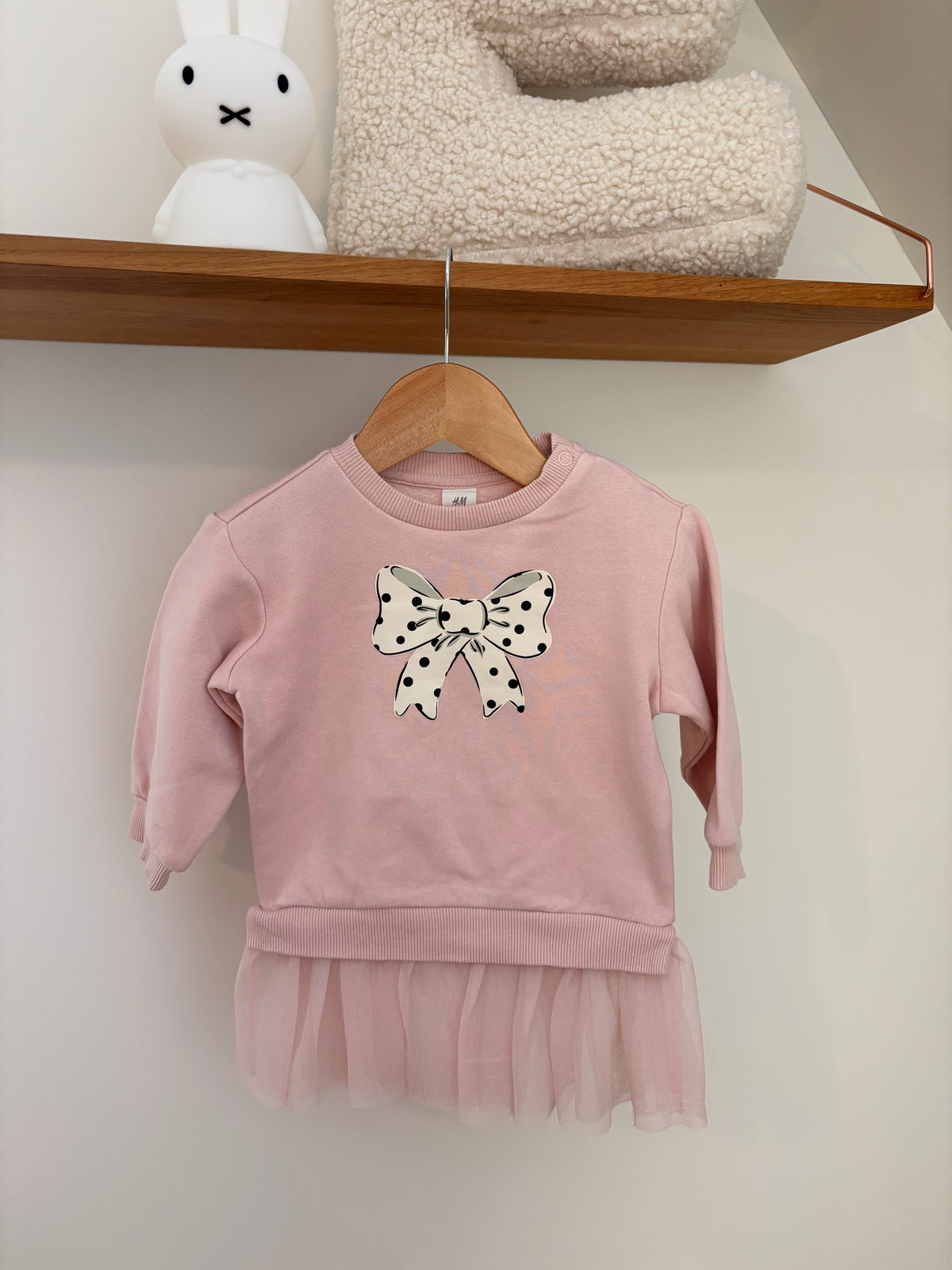 H&M- sweaterjurkje met tule - 80