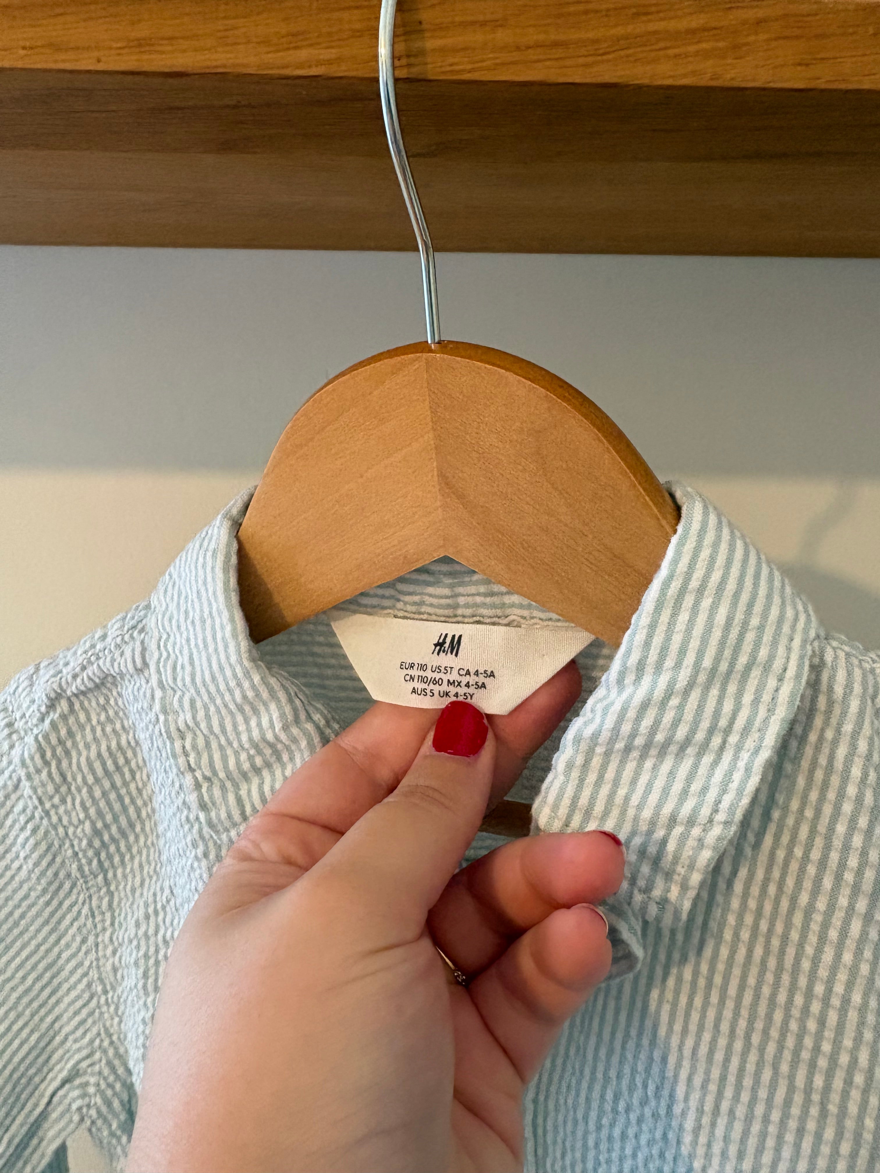 H&M - groen hemdje - 4/5Y
