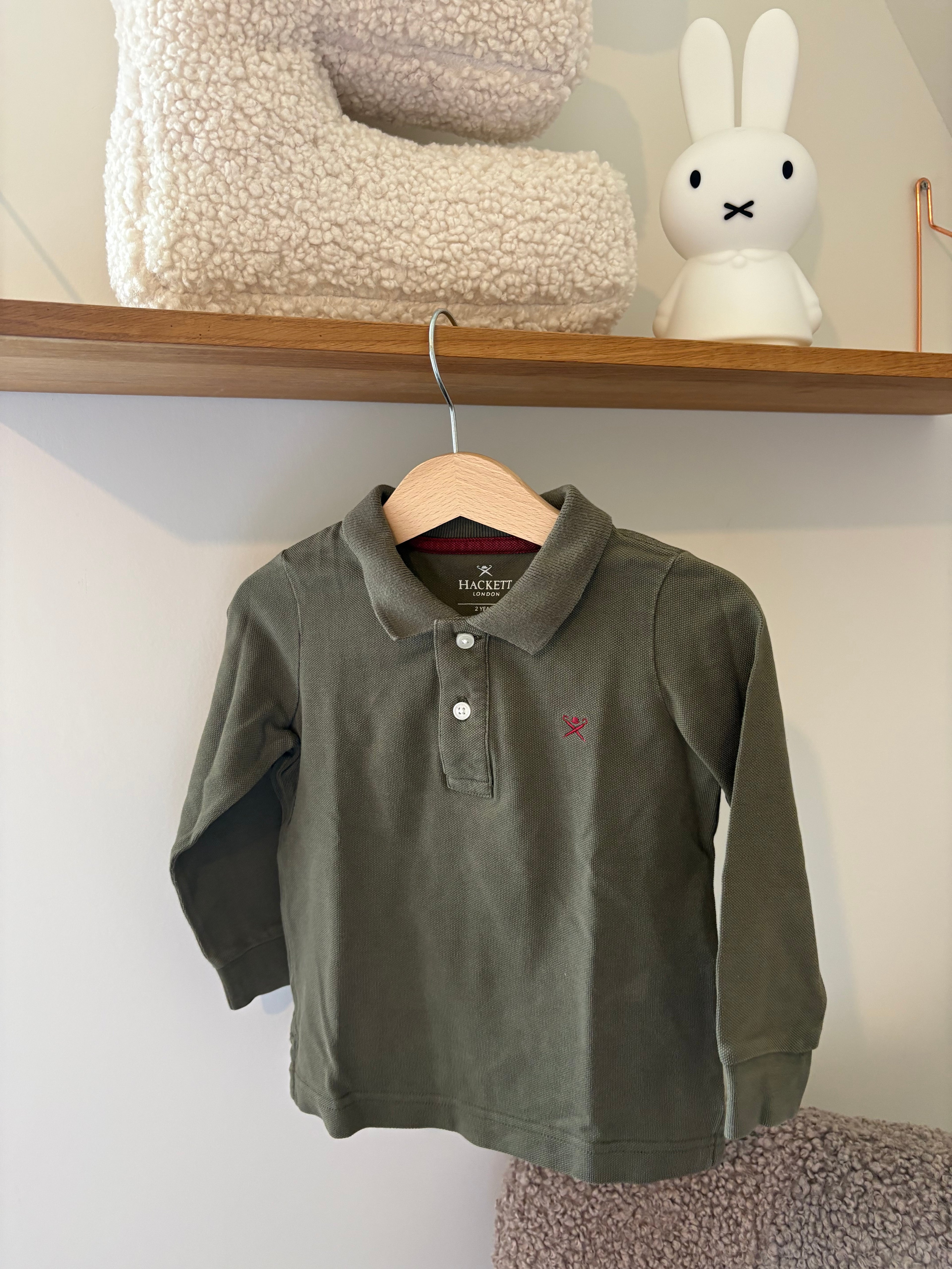 Hackett - kaki polo lange mouwen - 92