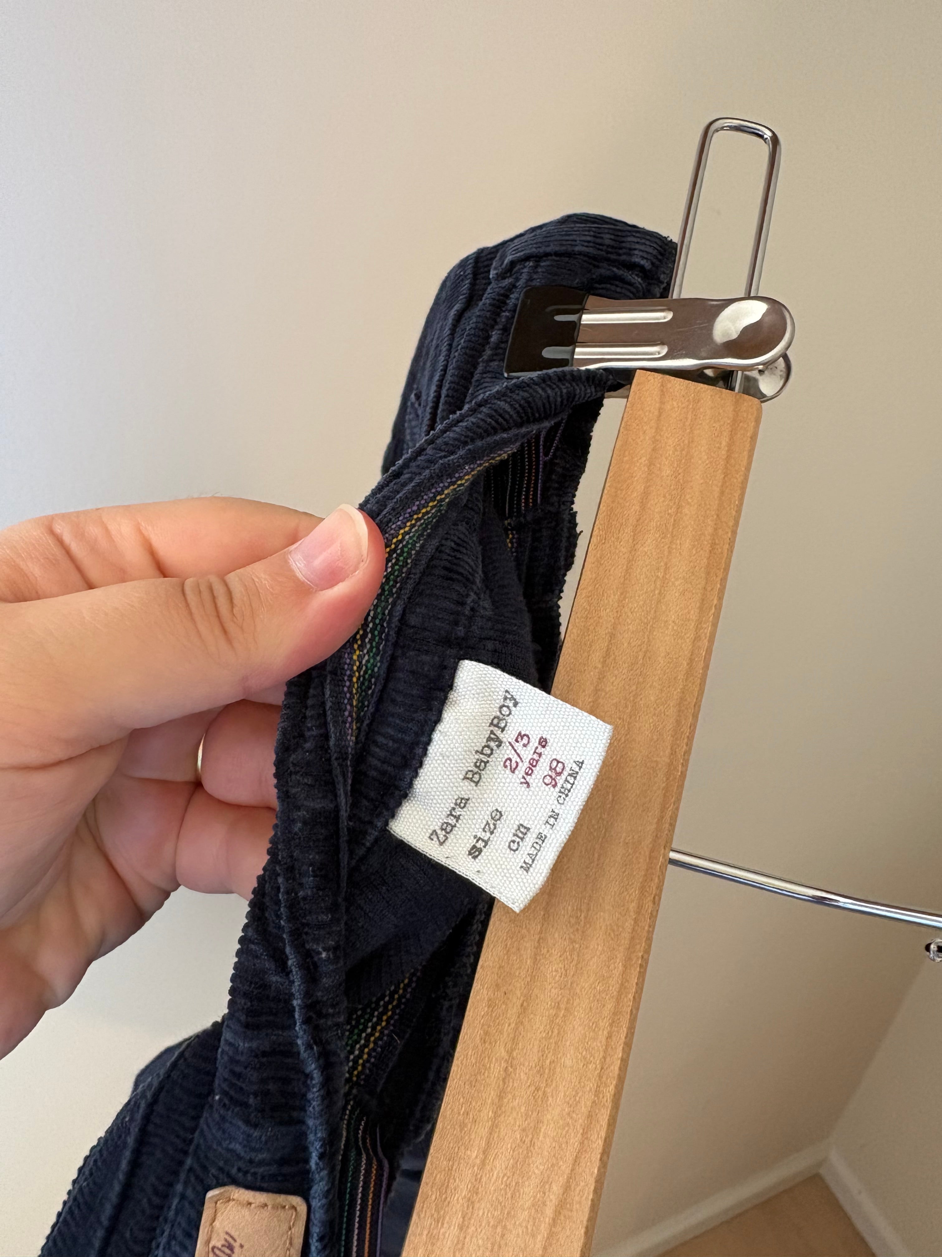 Zara - blauwe corduroy broek - 98