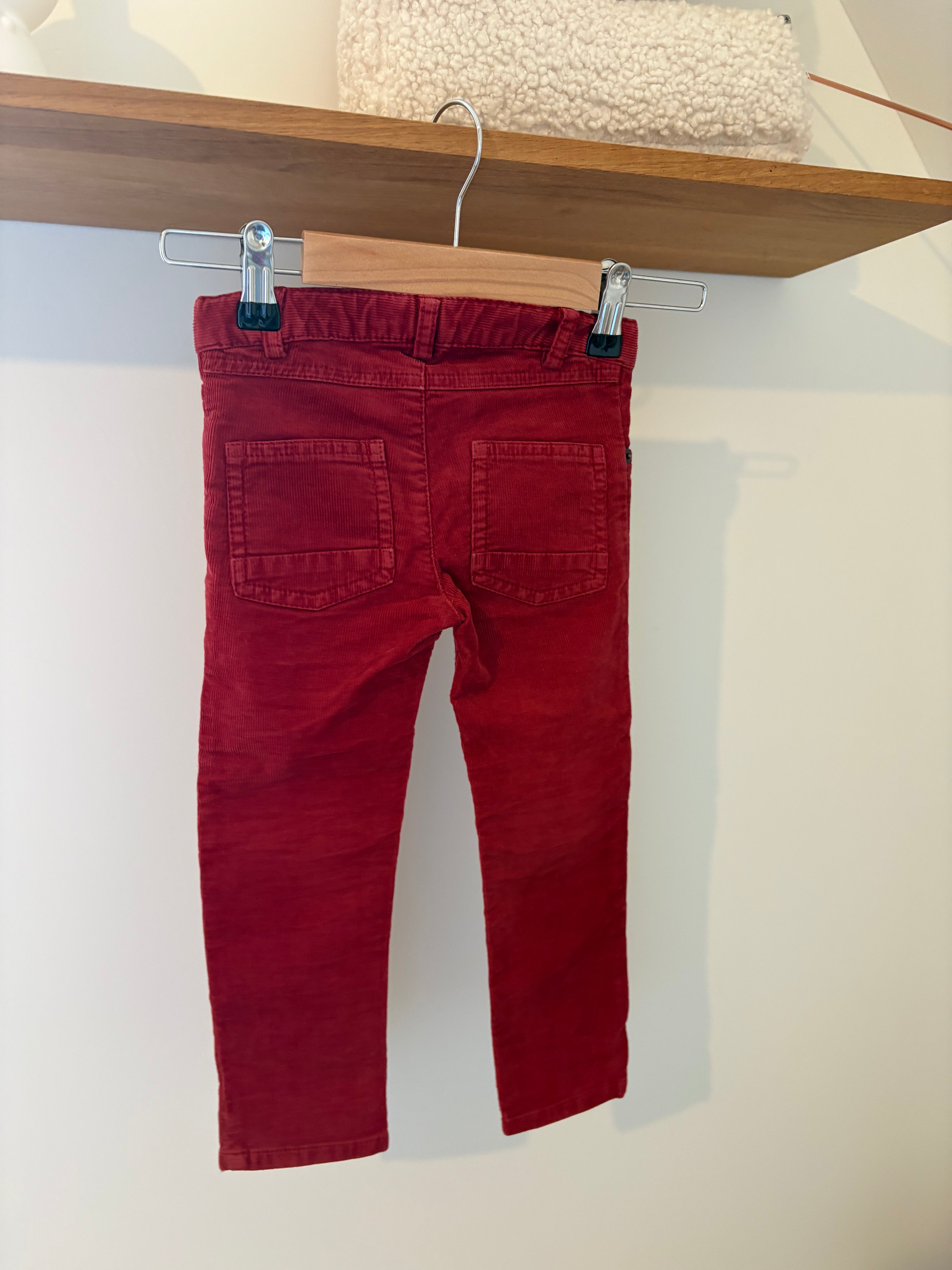 Simple Kids - rode corduroy broek - 3Y