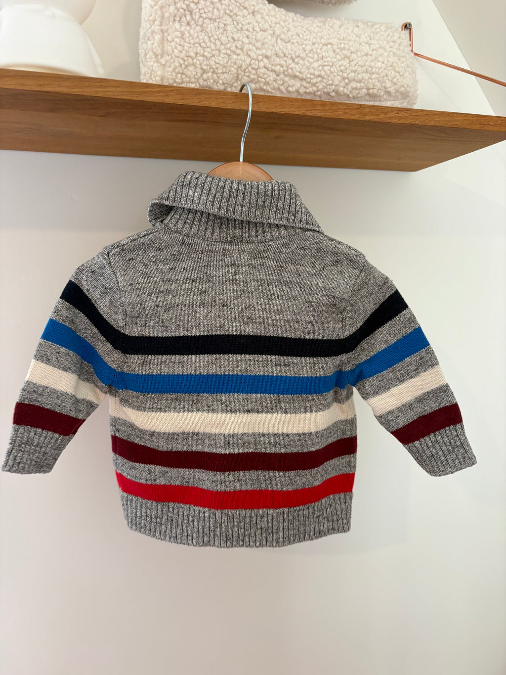 GAP - grijze sweater strepen - 6/12M
