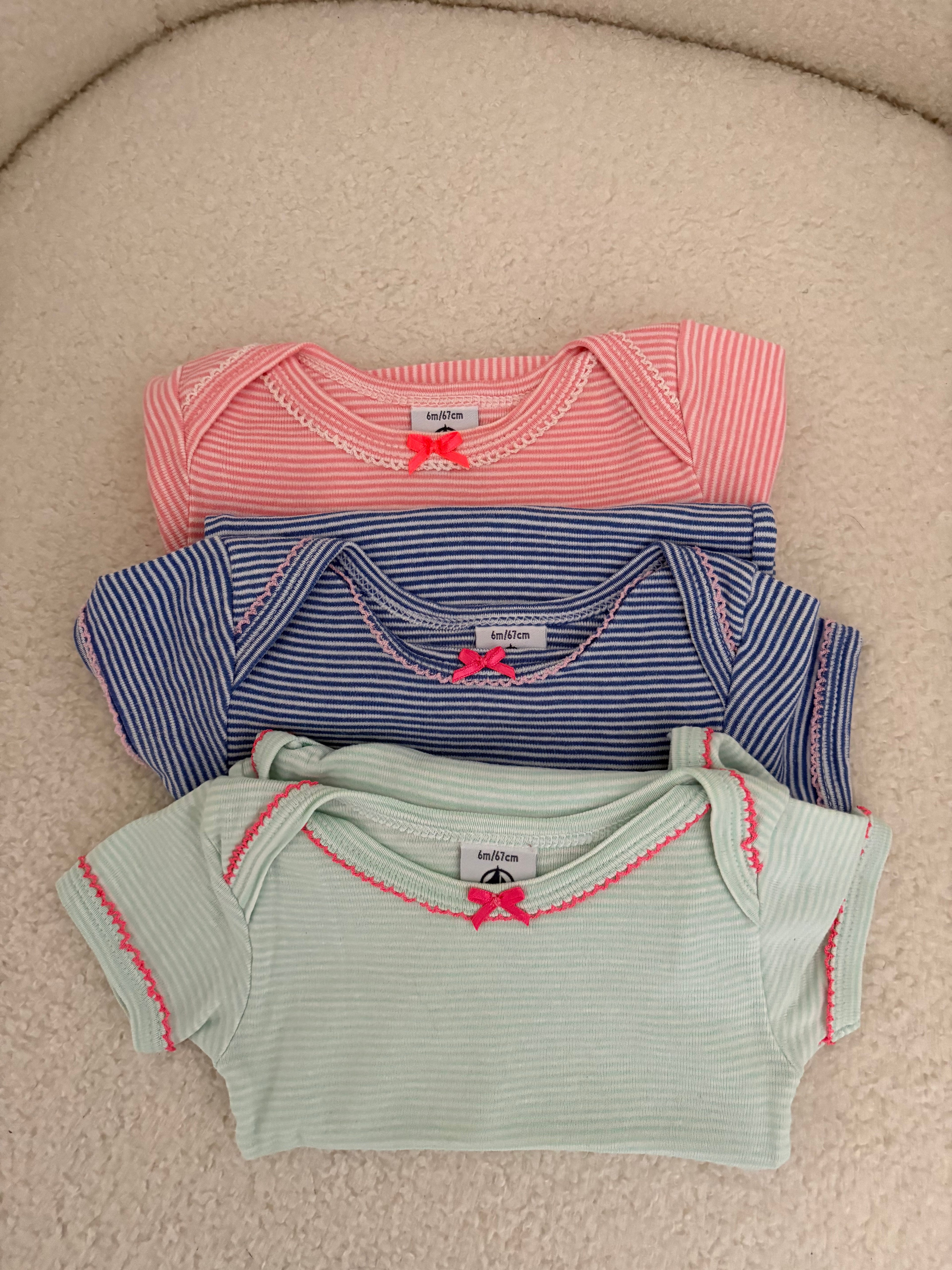 Petit Bateau - set 3 body's - 6M