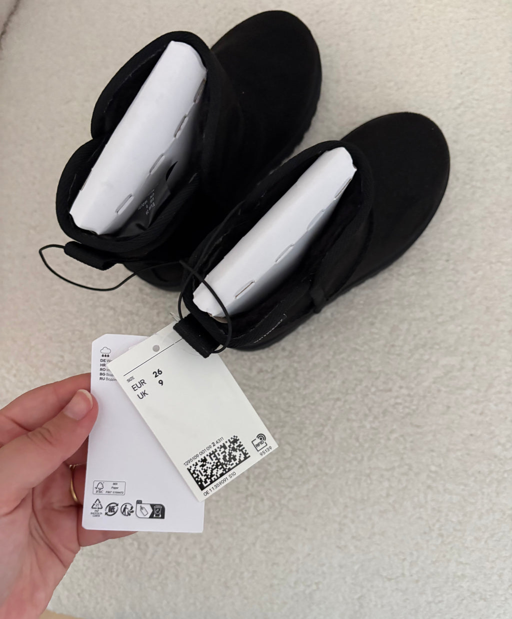 H&M - zwarte winterbotjes in stof - 26