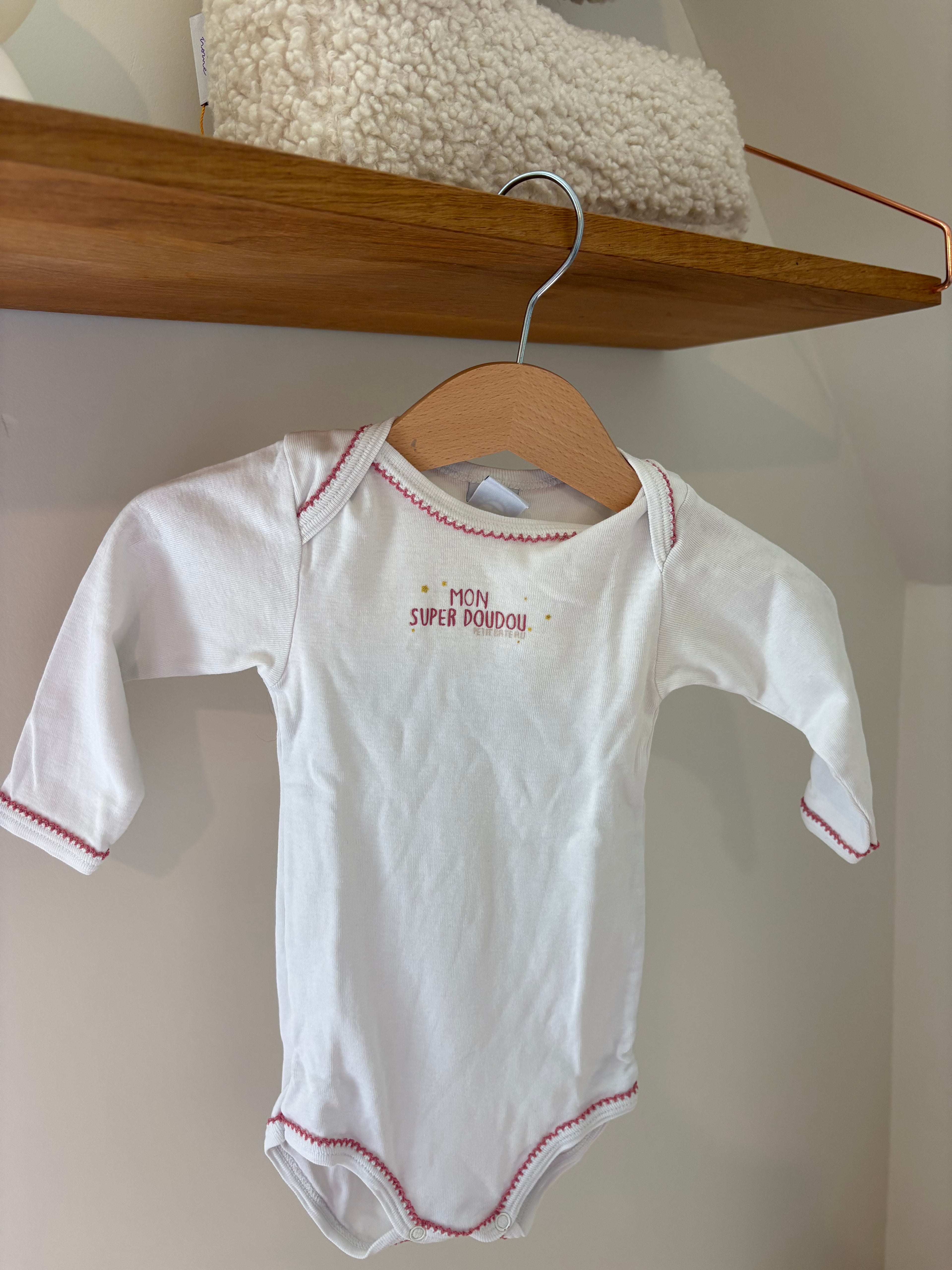 Petit Bateau - set 3 body's "doudou" - 6M