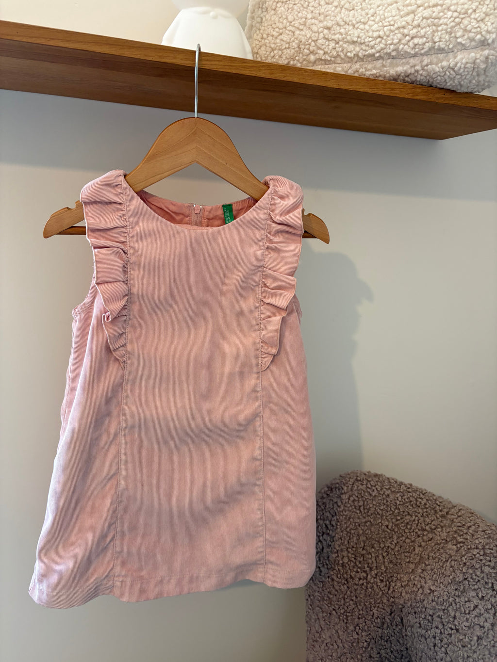 Benetton - ribflueel jurkje roze - 3Y