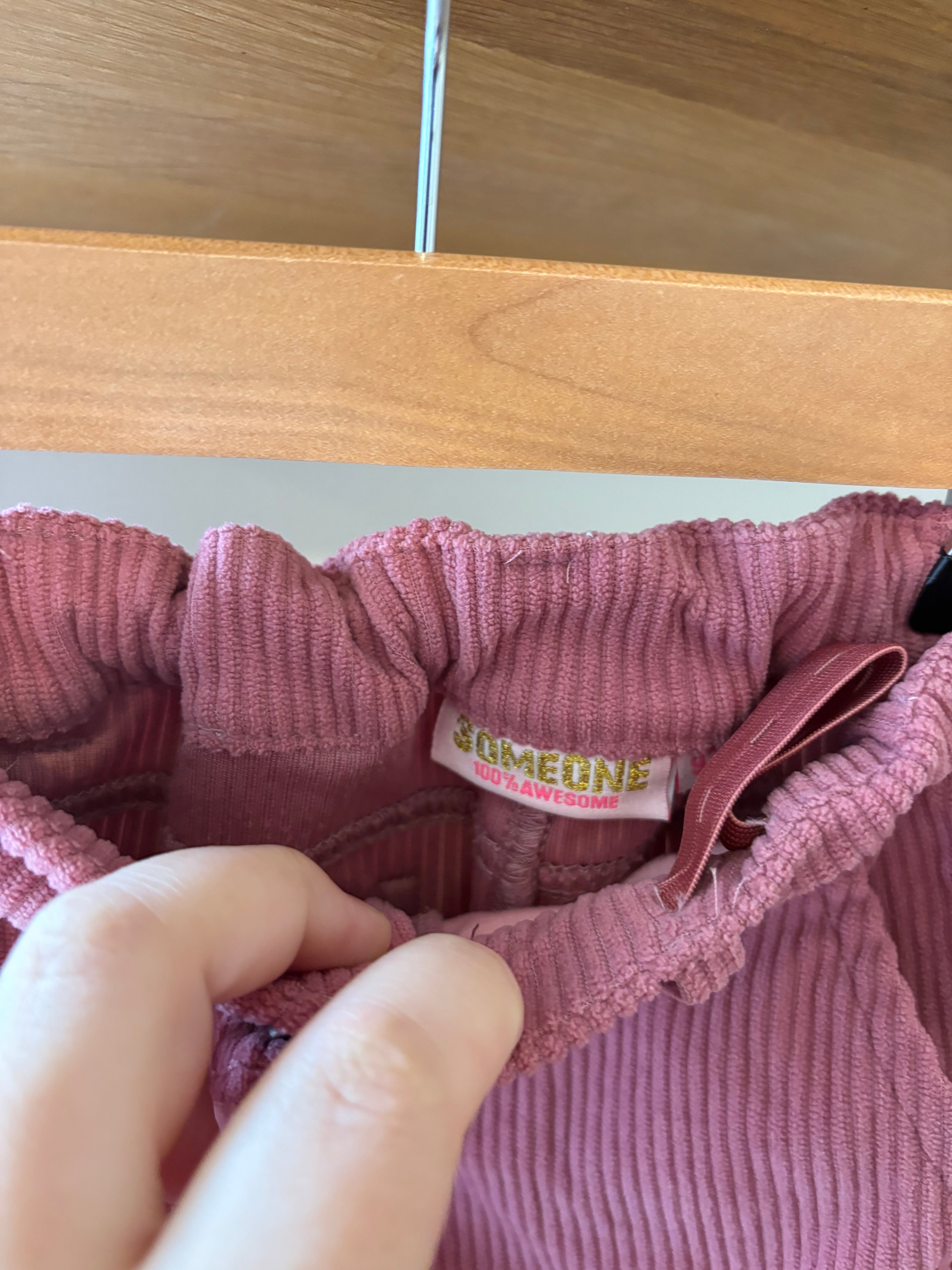 Someone - corduroy wijde broek roze - 92