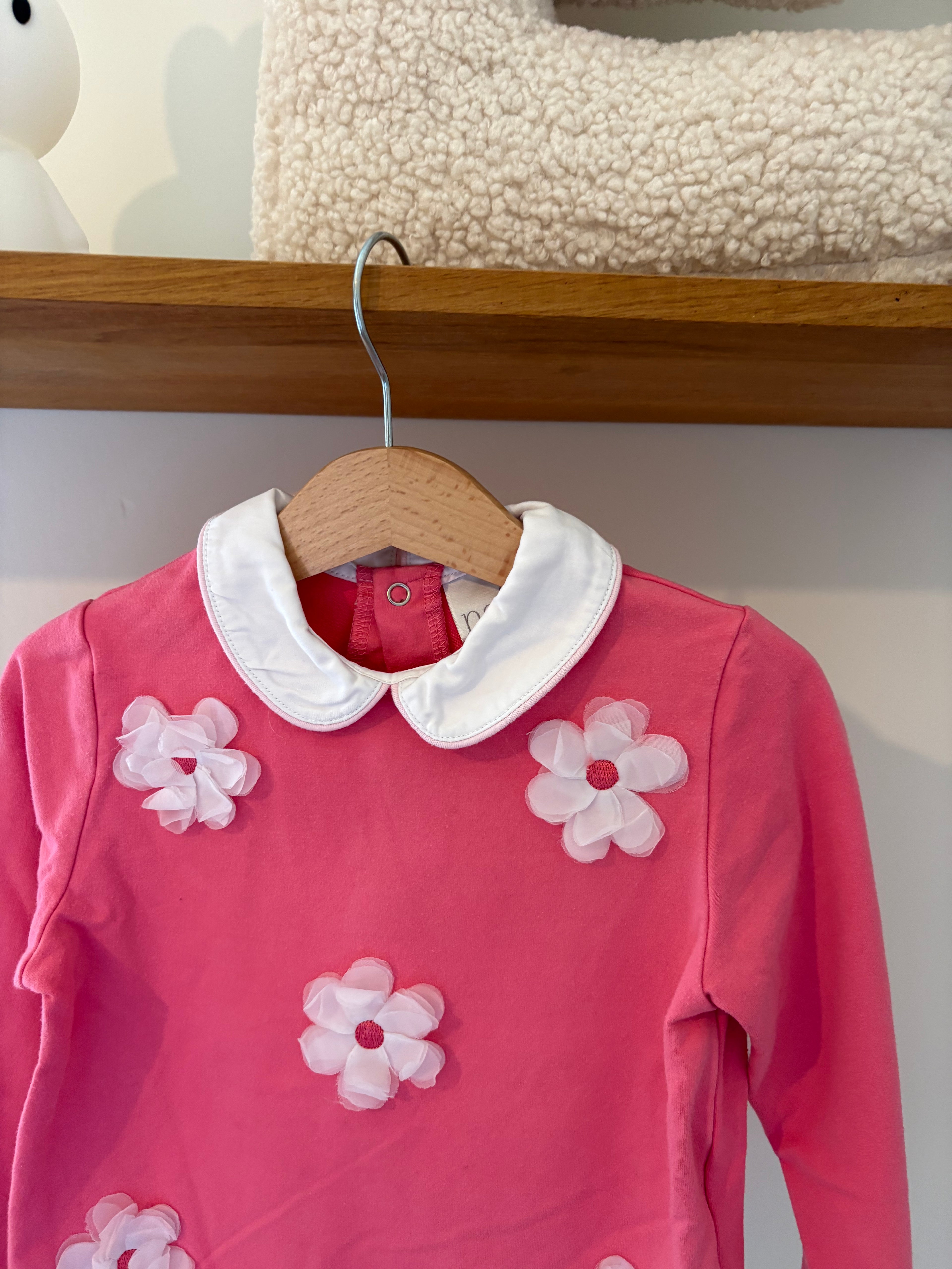 Natini - roze truitje met bloemen - 4Y