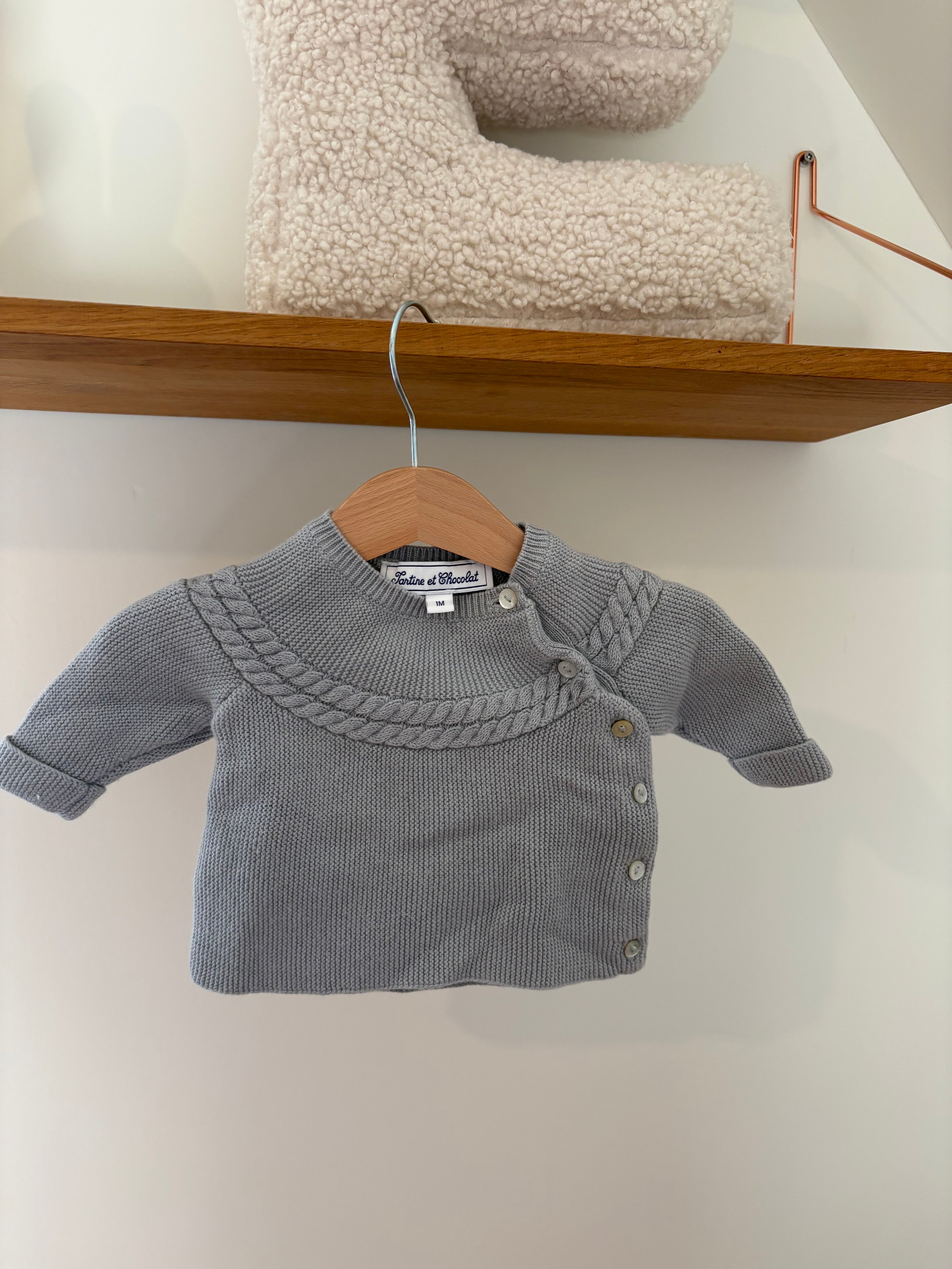 Tartine & Chocolat - blauw knit truitje - 1M