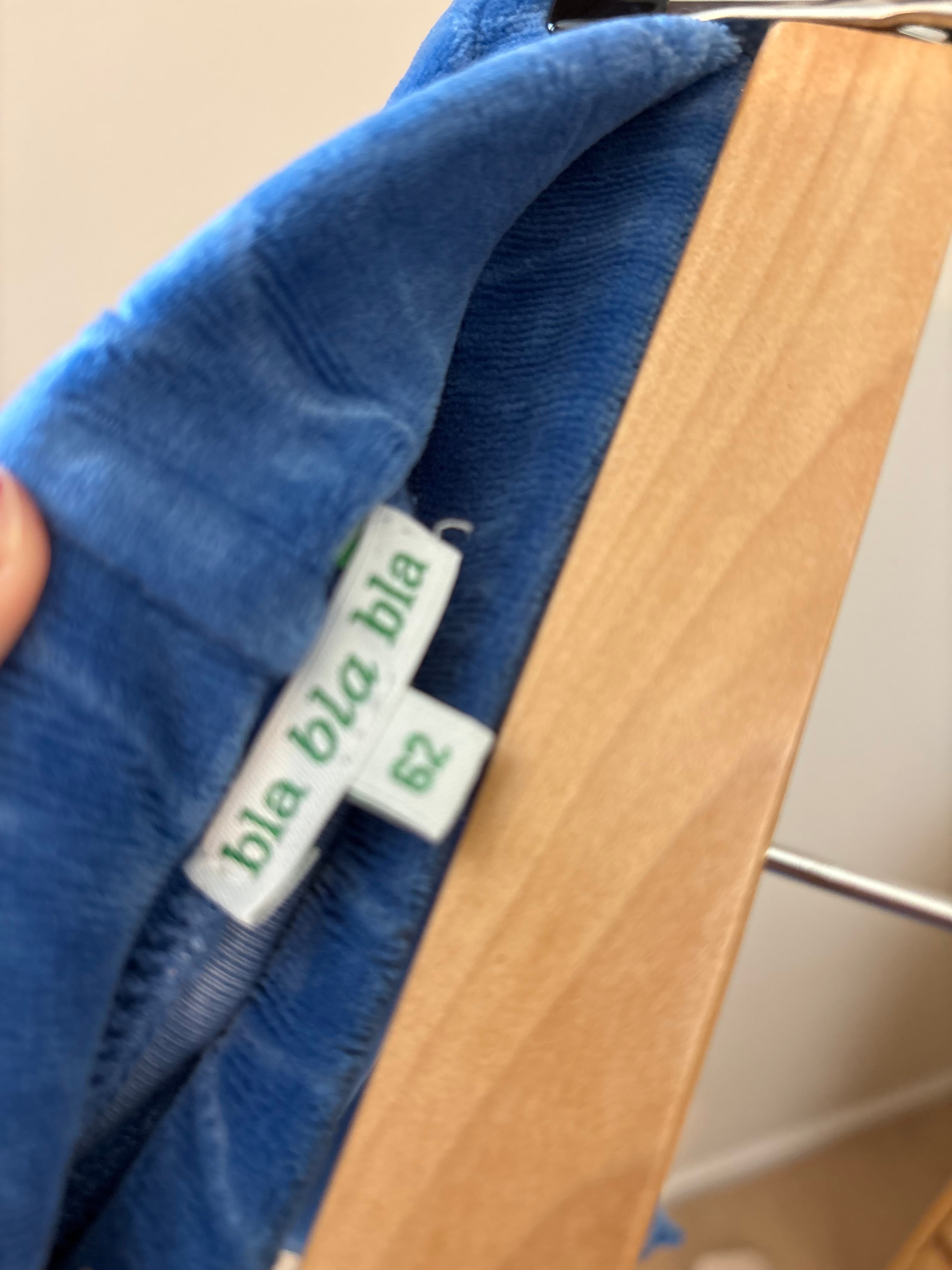Bla Bla Bla - blauw velours broekje - 3M (62)